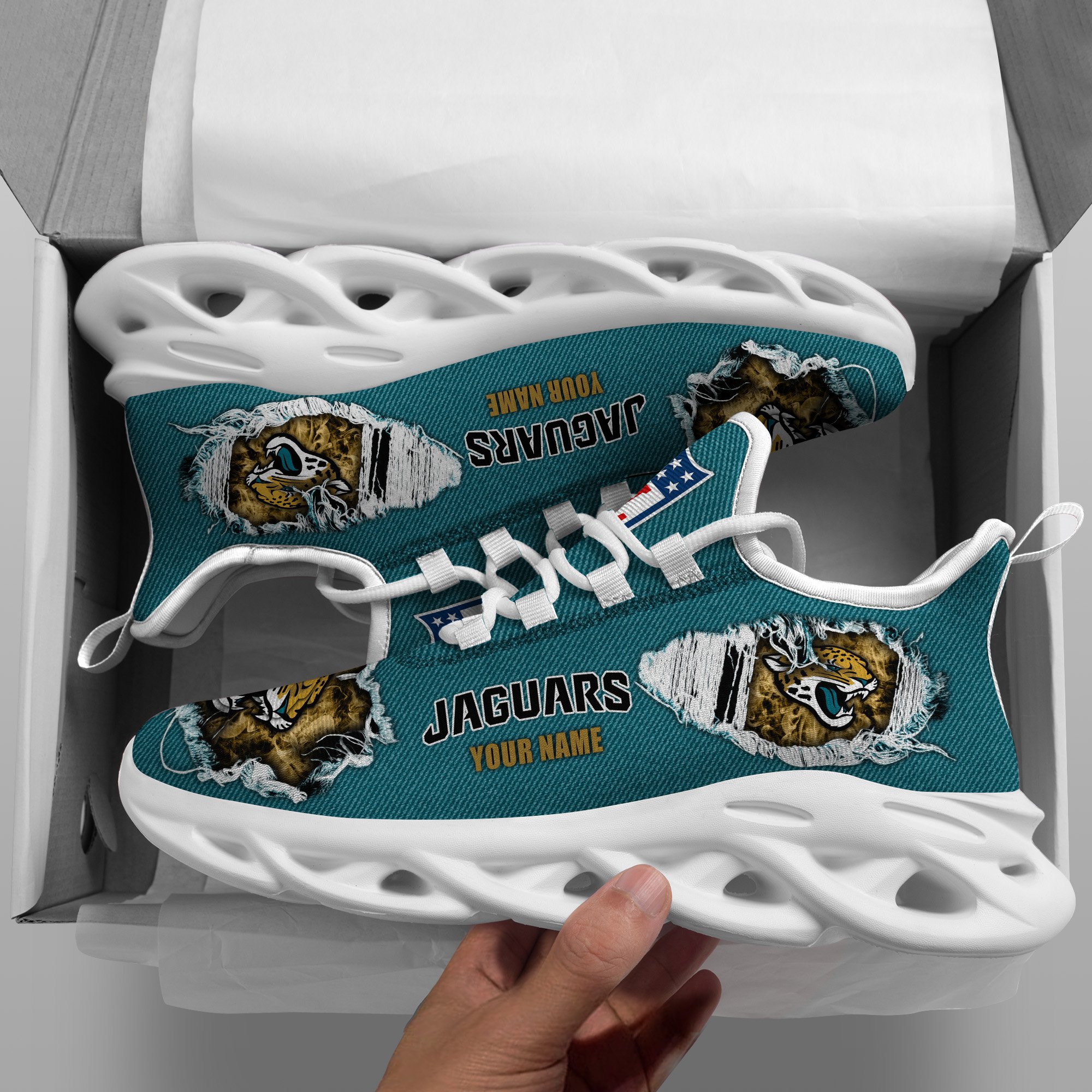 Jacksonville Jaguars Black Max Soul Shoes 2026 Versions Custom Name 554