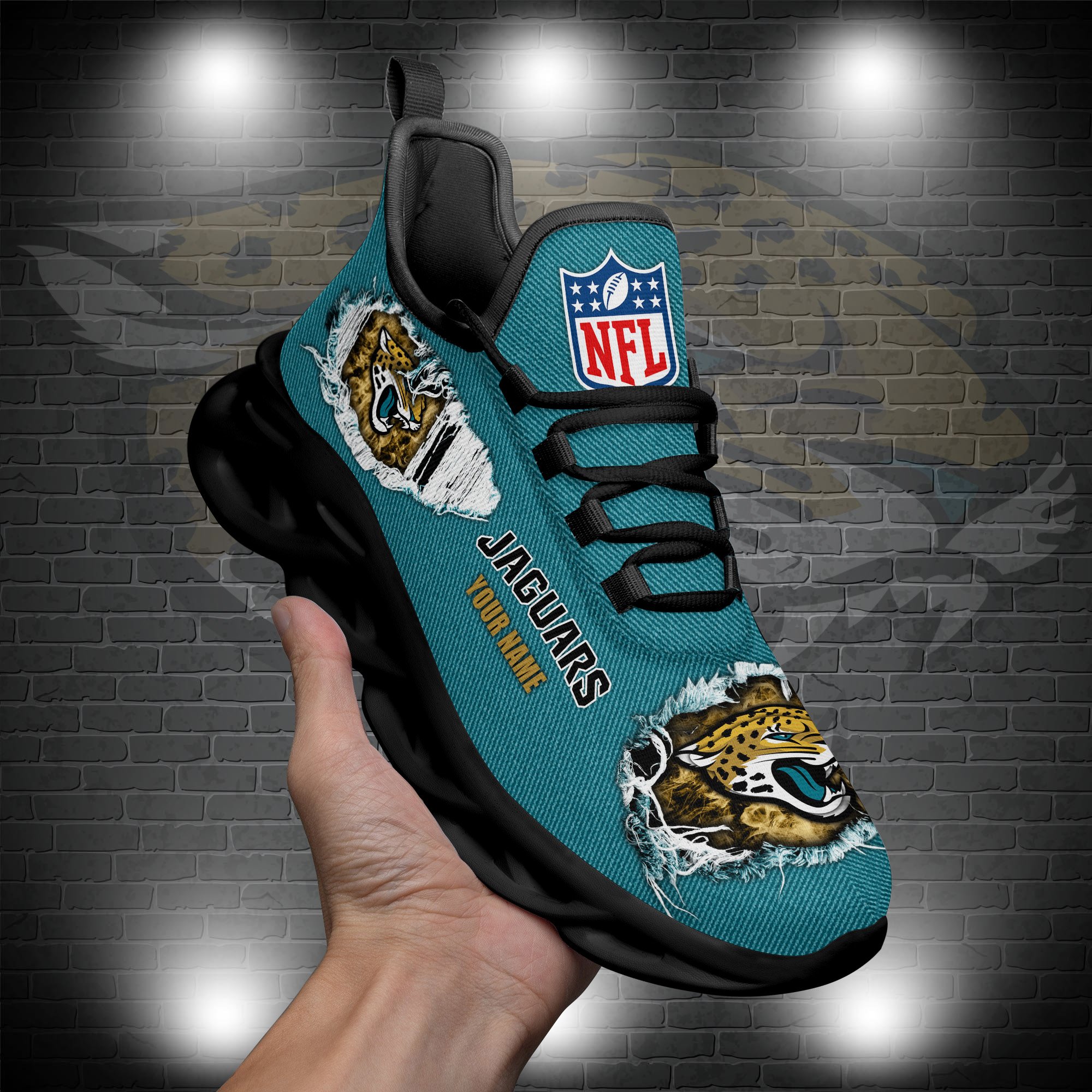 Jacksonville Jaguars Black Max Soul Shoes 2026 Versions Custom Name 554