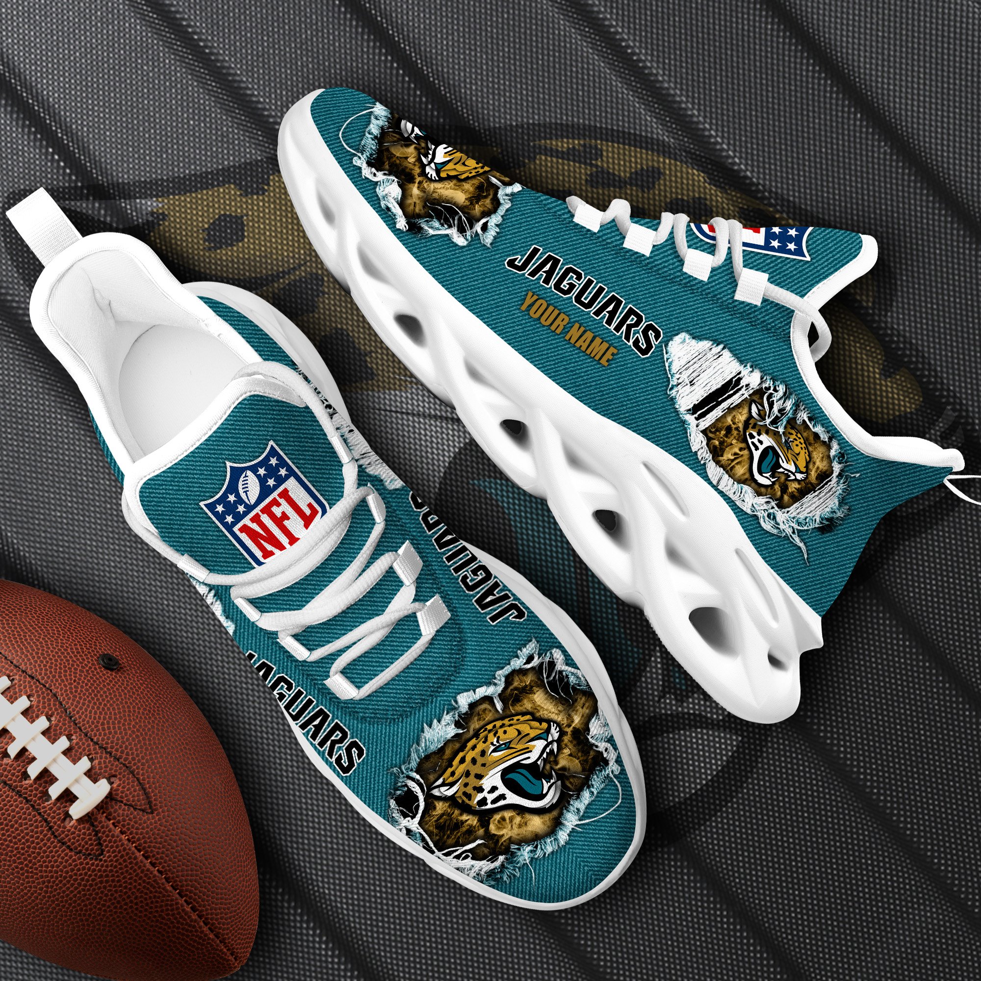 Jacksonville Jaguars Black Max Soul Shoes 2026 Versions Custom Name 554