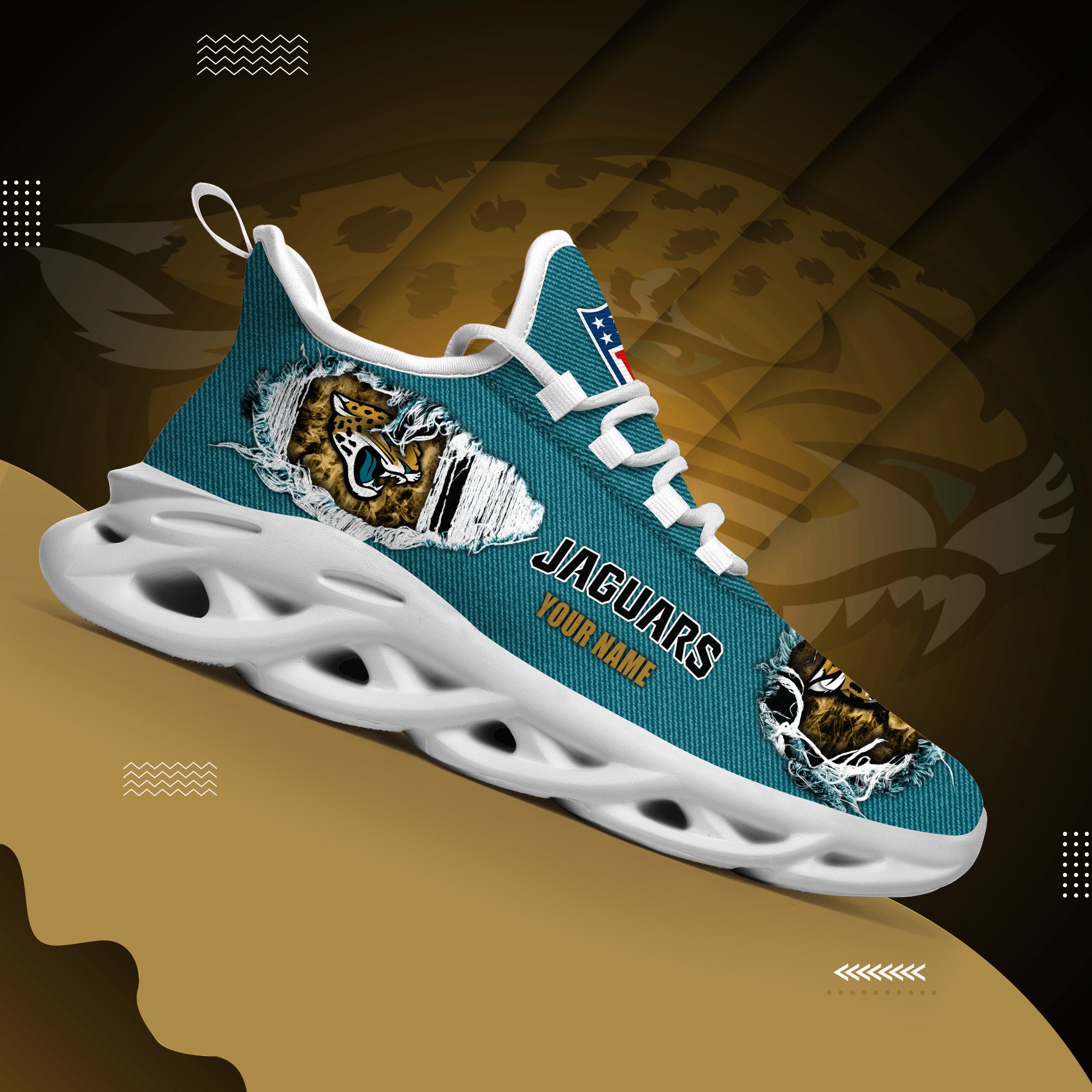 Jacksonville Jaguars Black Max Soul Shoes 2026 Versions Custom Name 554
