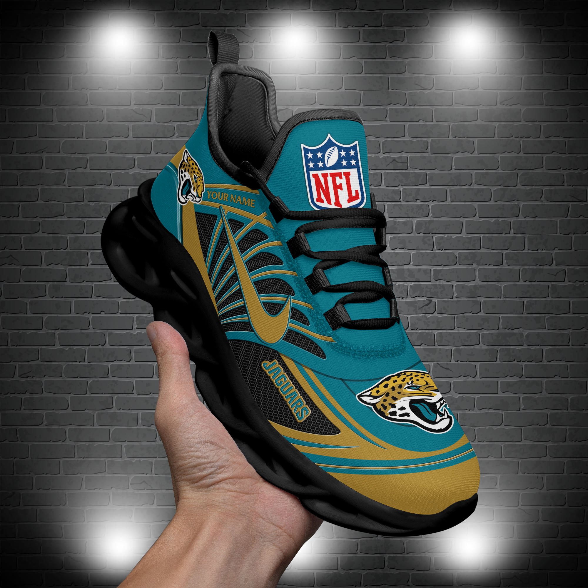 Jacksonville Jaguars Black Max Soul Shoes 2026 Versions Custom Name 898