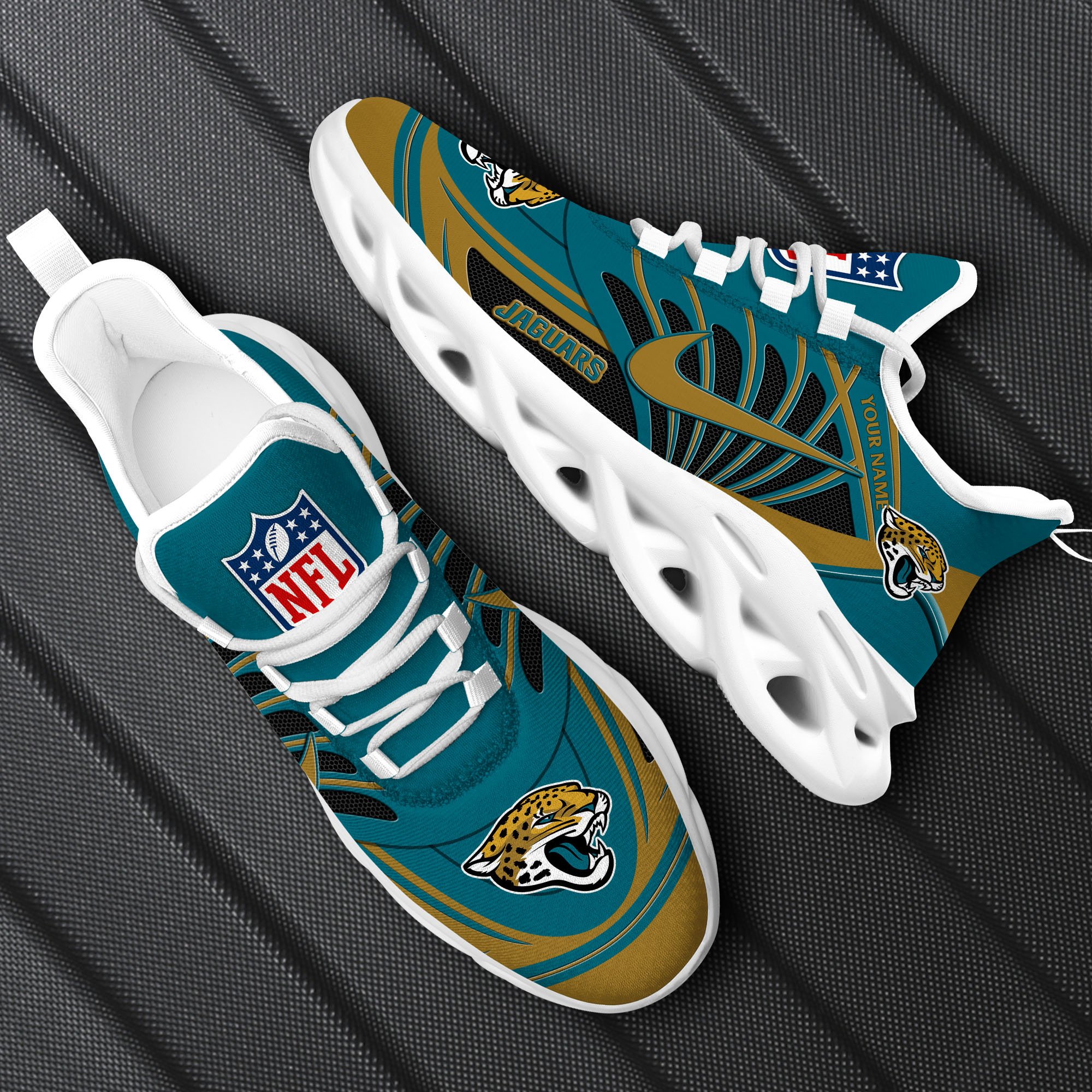 Jacksonville Jaguars Black Max Soul Shoes 2026 Versions Custom Name 898