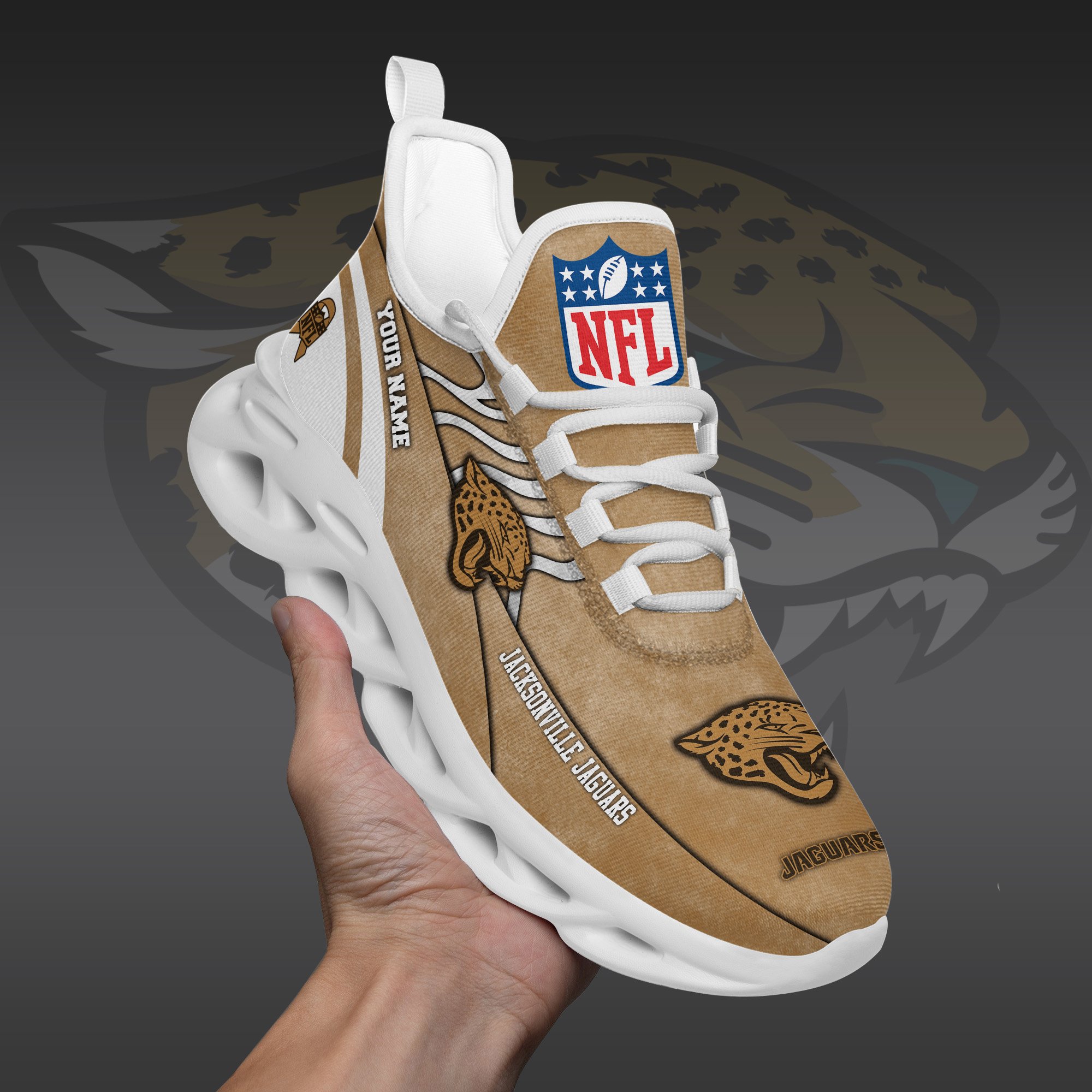 Jacksonville Jaguars Black Max Soul Shoes 2026 Versions Custom Your Name And Number 264