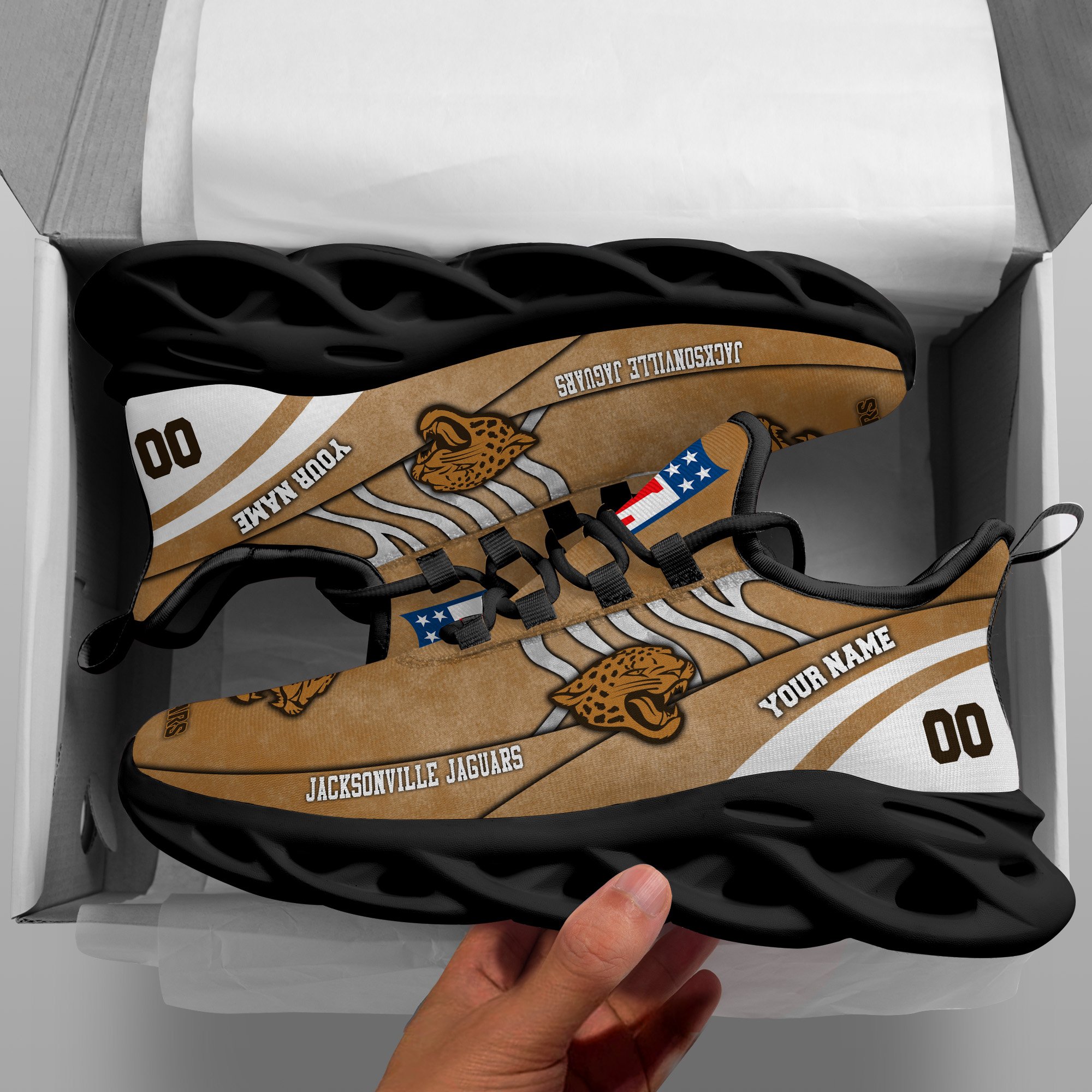 Jacksonville Jaguars Black Max Soul Shoes 2026 Versions Custom Your Name And Number 264