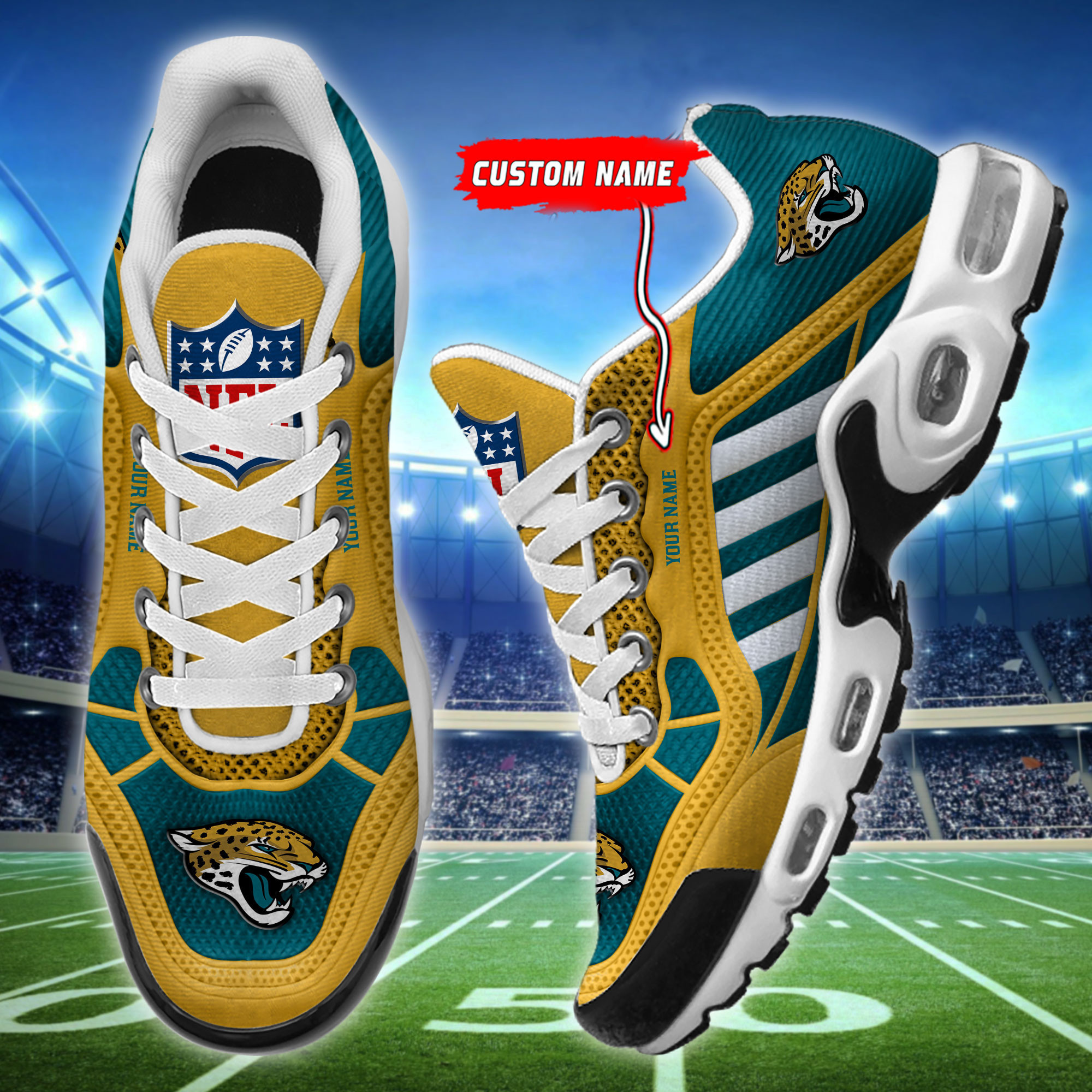Jacksonville Jaguars Personalized Plus Air Max Sneaker Shoes