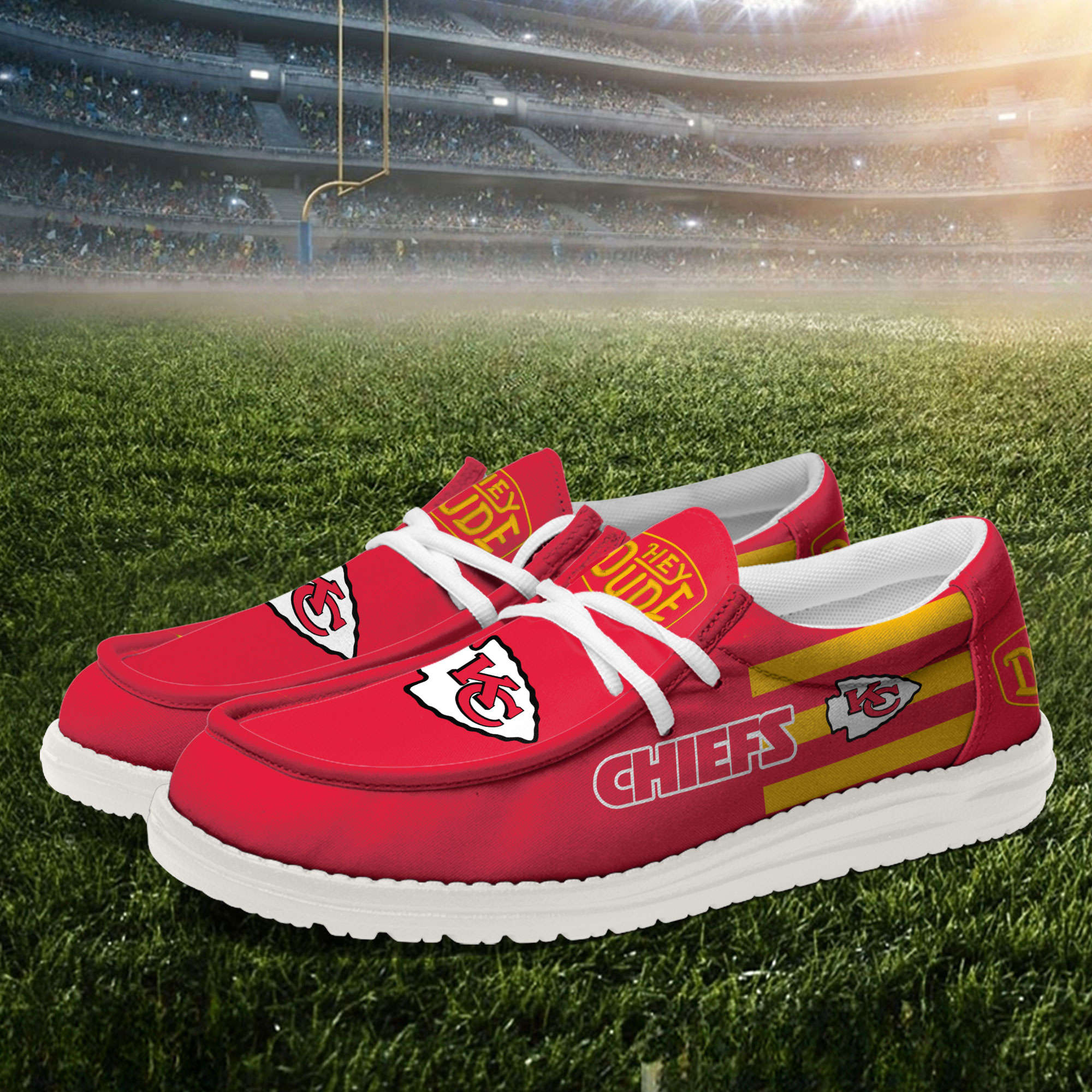 Kansas City Chiefs – Football Hey Dude Canvas Loafer Shoes