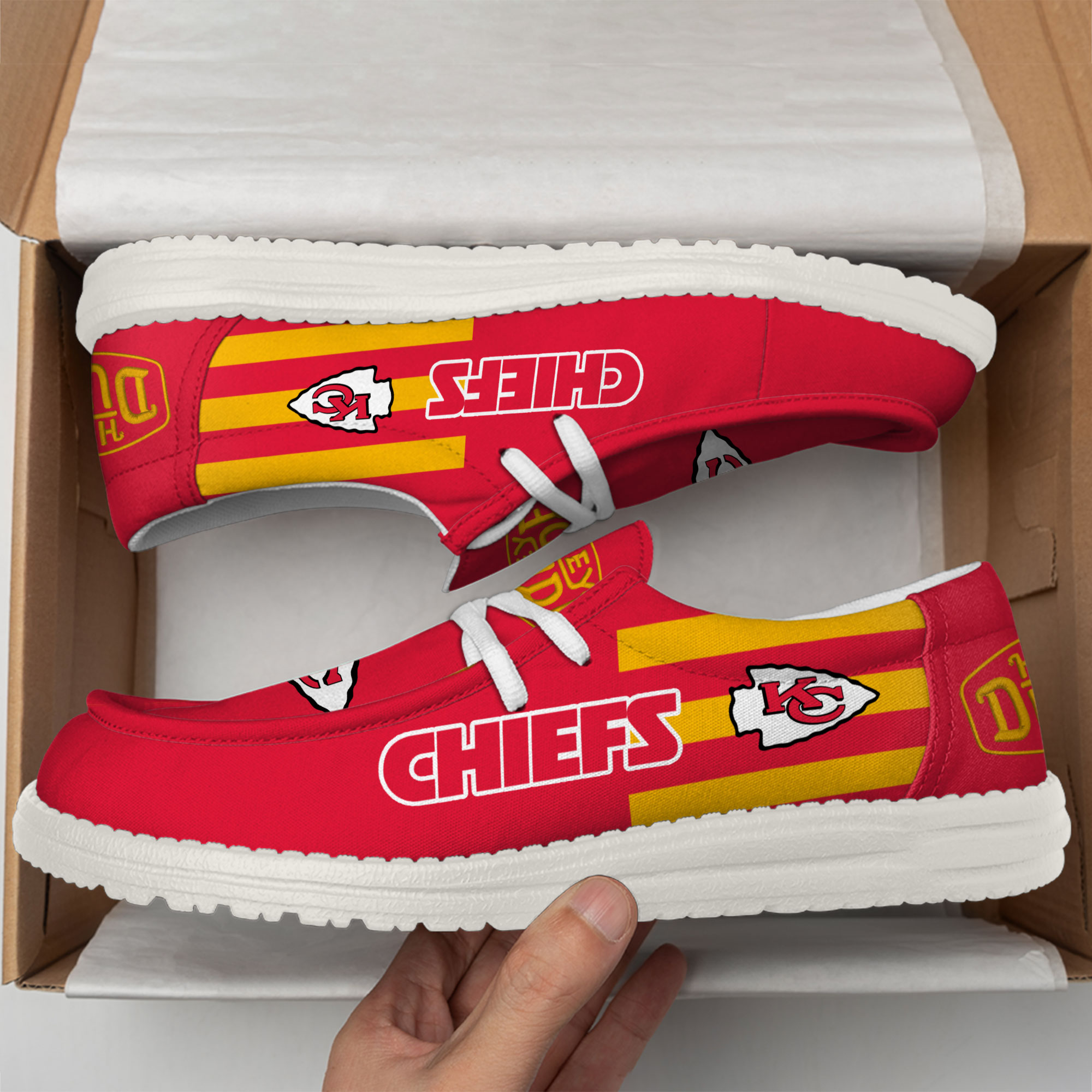 Kansas City Chiefs – Football Hey Dude Canvas Loafer Shoes