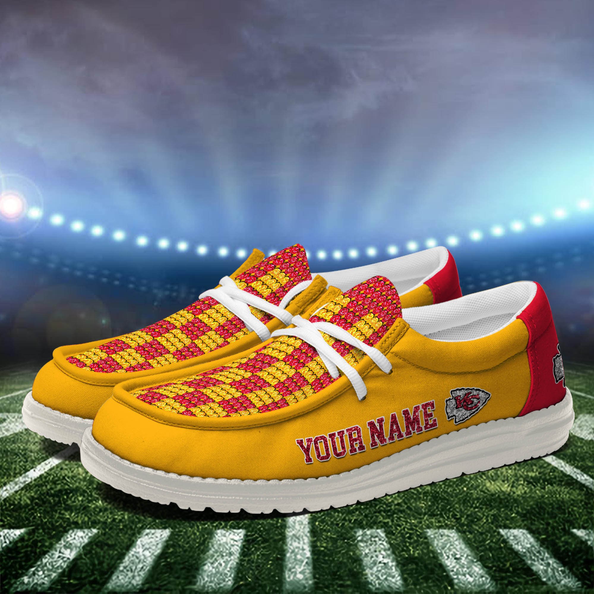 Kansas City Chiefs 32 Teams HeyDude Canvas Loafer Shoes Personalized Your Name