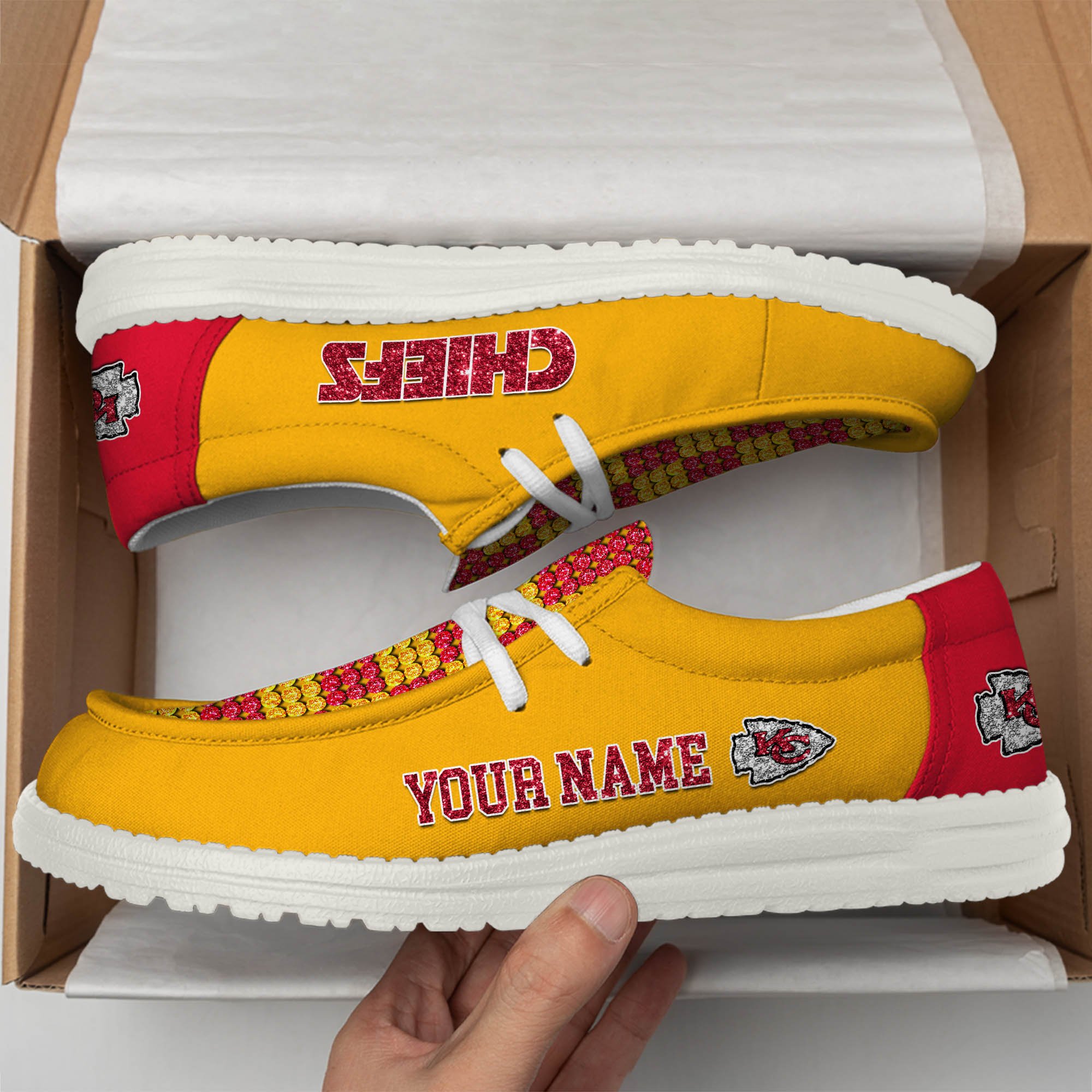 Kansas City Chiefs 32 Teams HeyDude Canvas Loafer Shoes Personalized Your Name