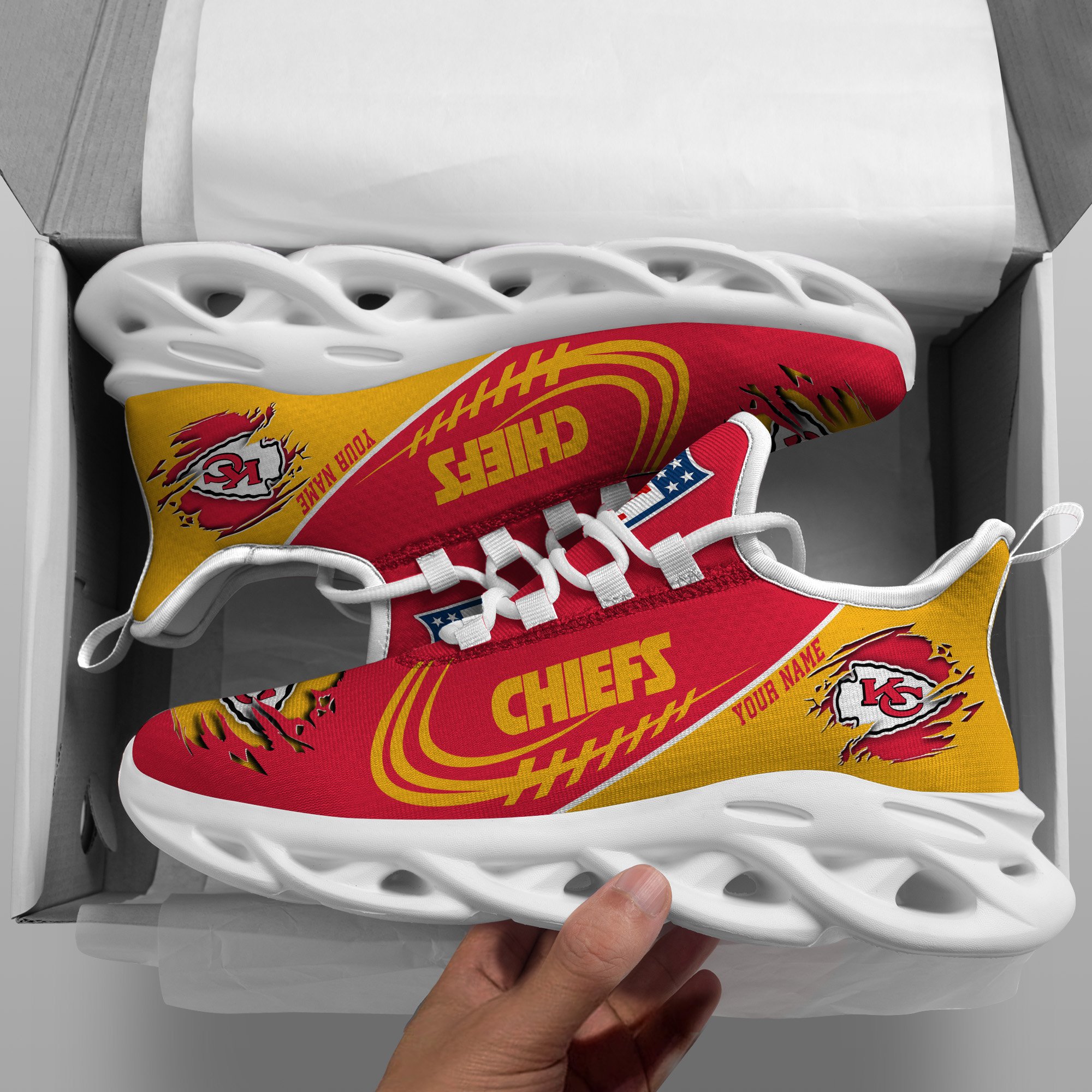 Kansas City Chiefs Black Max Soul Shoes 2026 Versions Custom Name 003