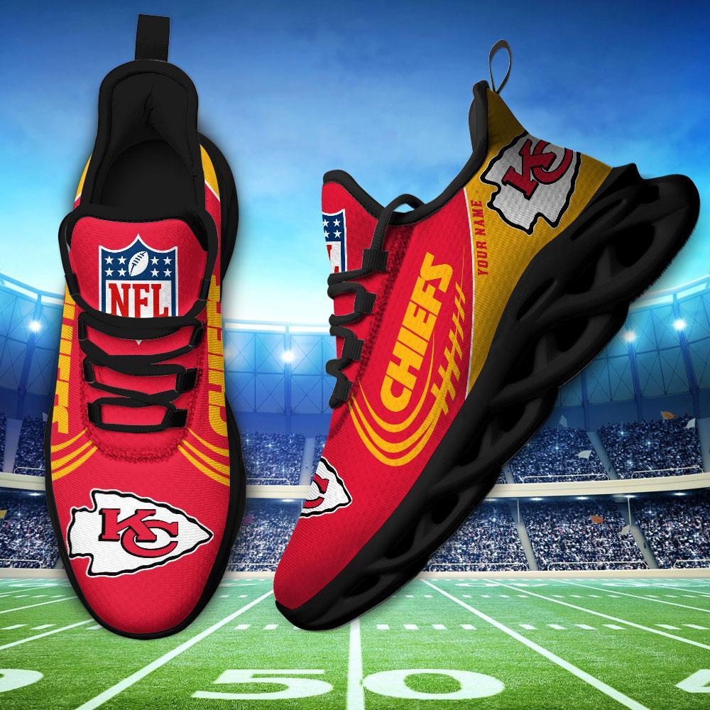 Kansas City Chiefs Black Max Soul Shoes 2026 Versions Custom Name 630