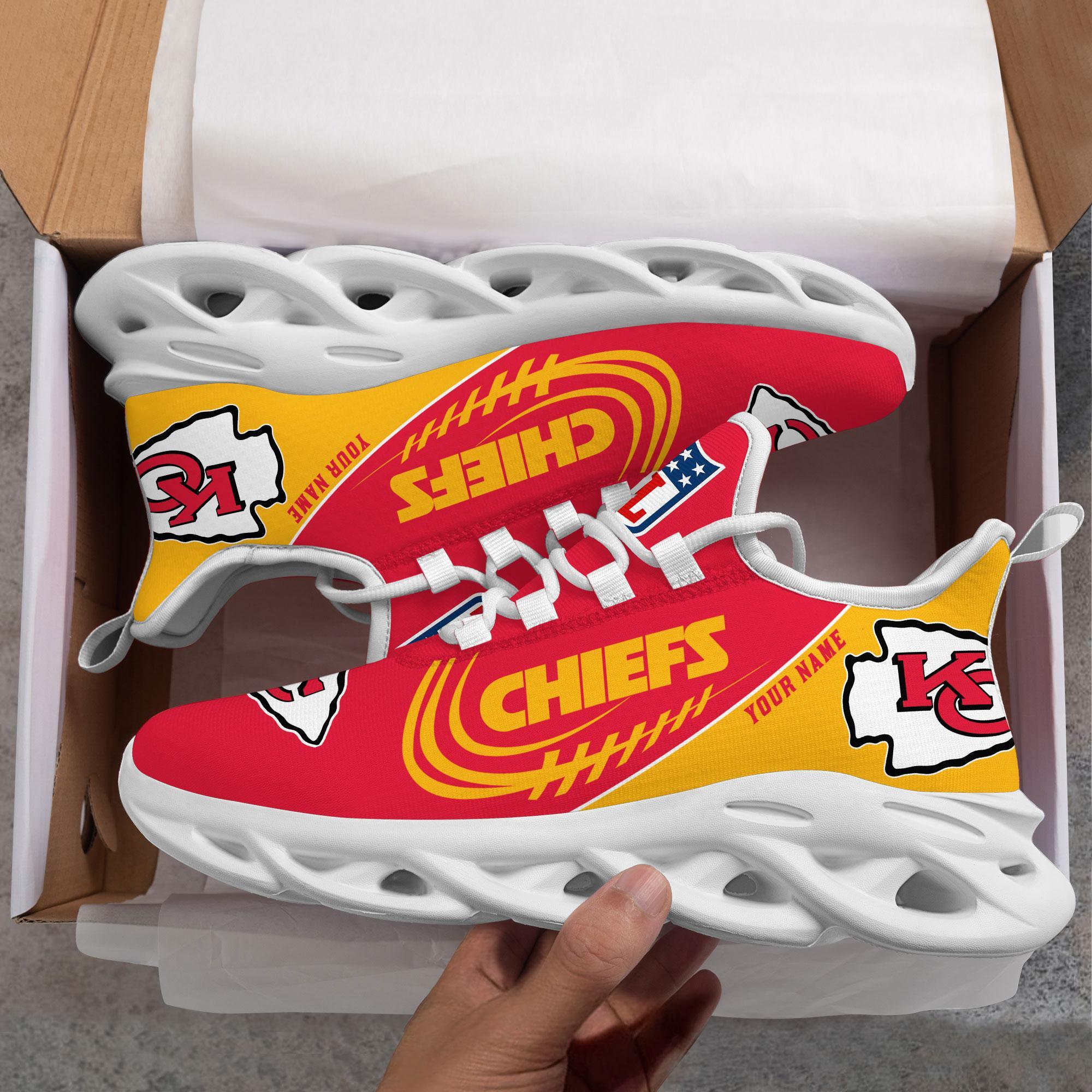 Kansas City Chiefs Black Max Soul Shoes 2026 Versions Custom Name 630