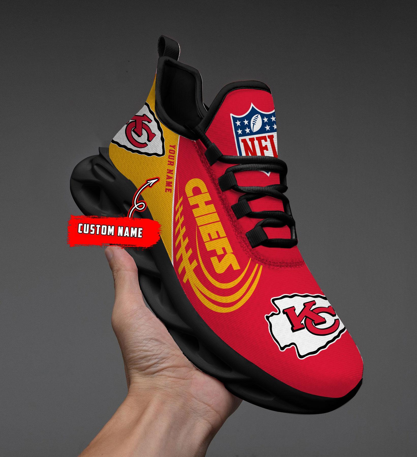 Kansas City Chiefs Black Max Soul Shoes 2026 Versions Custom Name 630