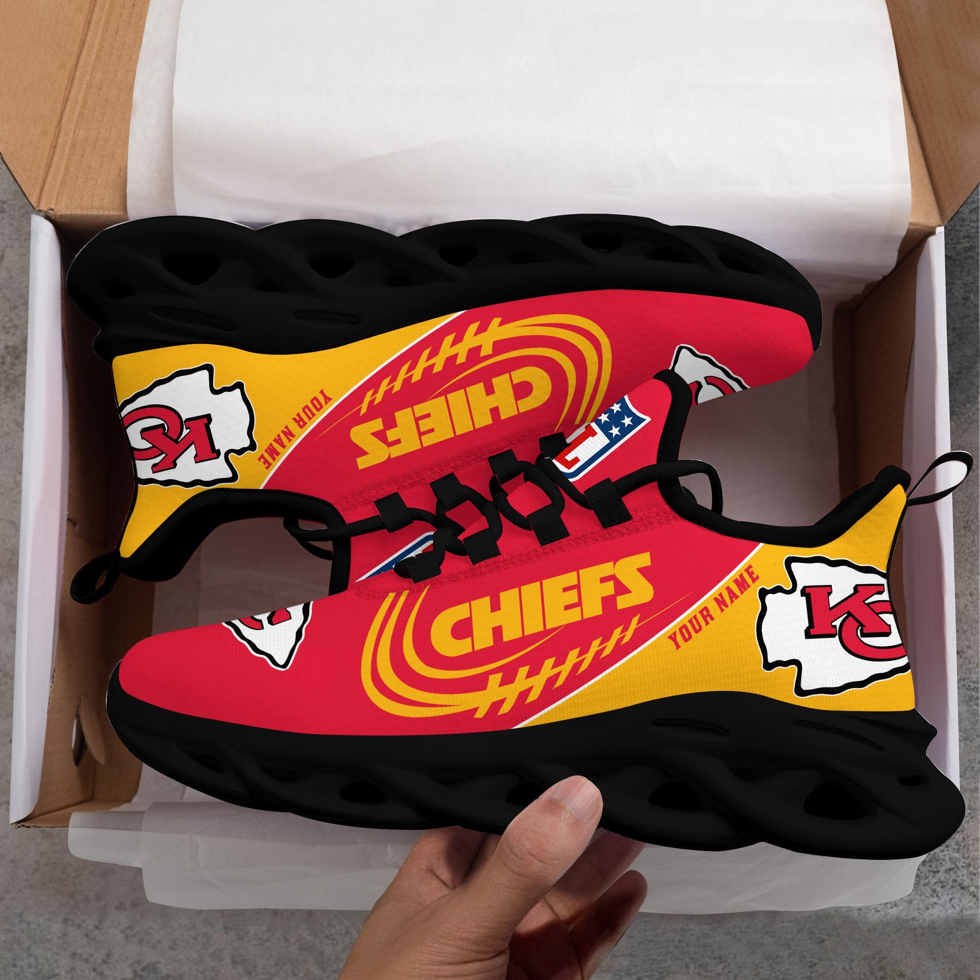 Kansas City Chiefs Black Max Soul Shoes 2026 Versions Custom Name 630