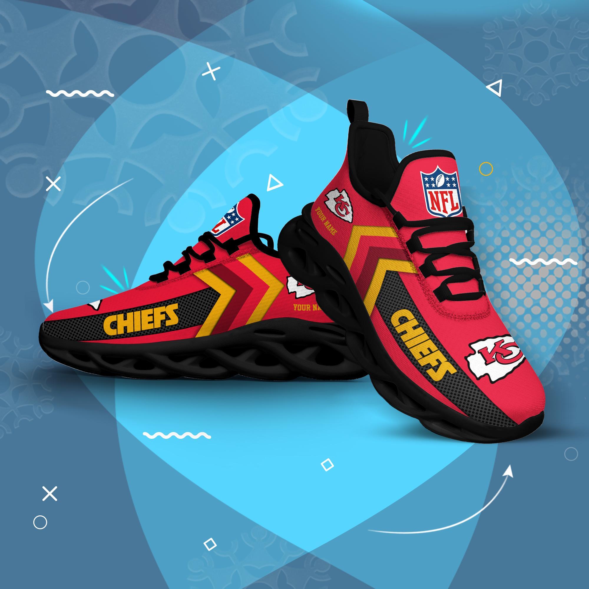 Kansas City Chiefs Black Max Soul Shoes 2026 Versions Custom Name 638