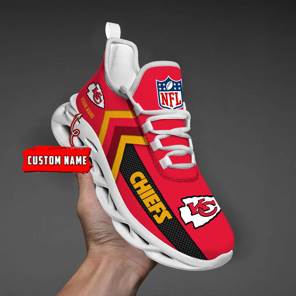 Kansas City Chiefs Black Max Soul Shoes 2026 Versions Custom Name 638