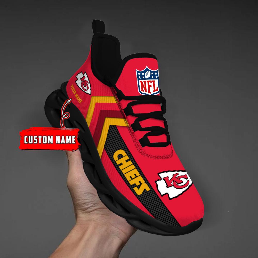 Kansas City Chiefs Black Max Soul Shoes 2026 Versions Custom Name 638