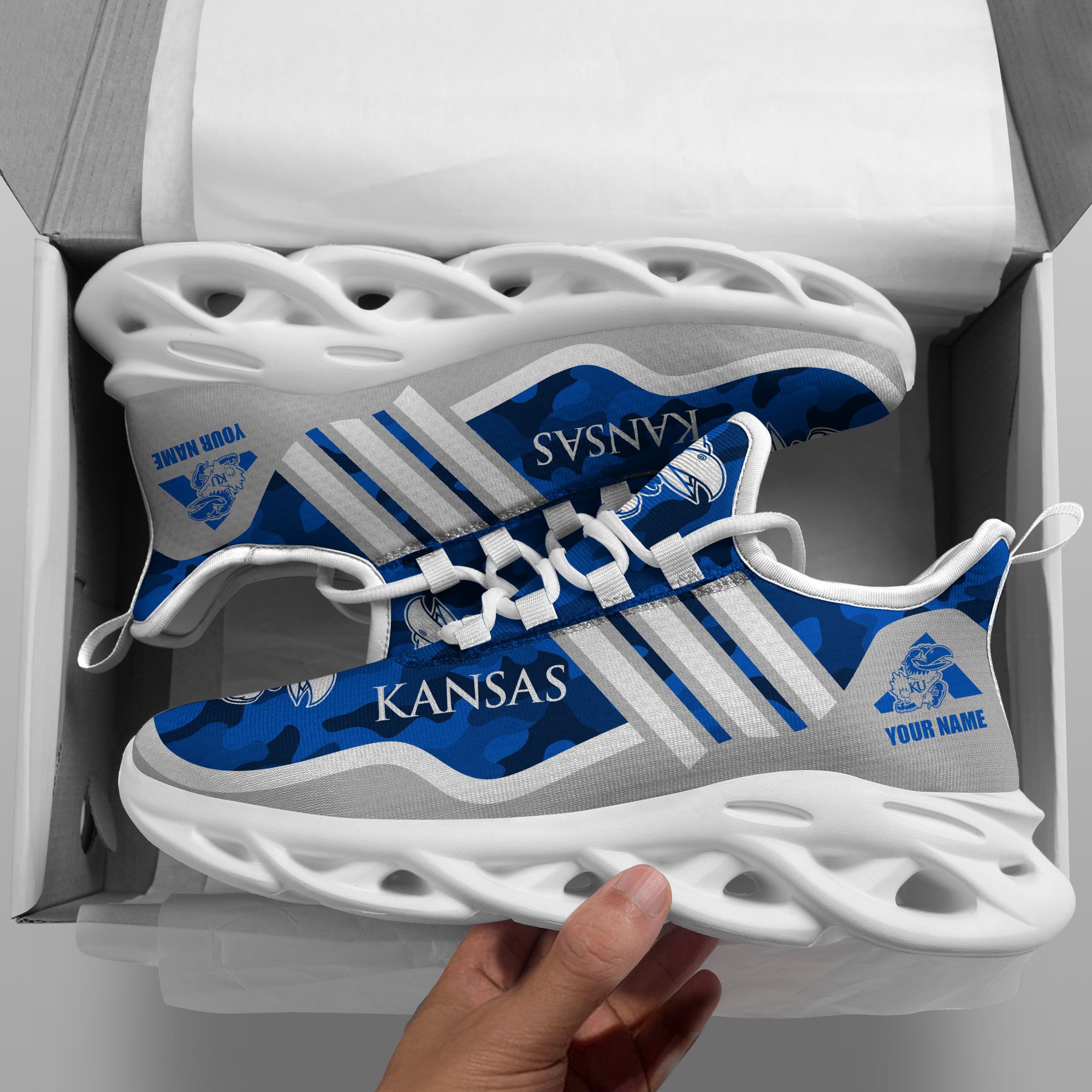 Kansas Jayhawks Black Max Soul Shoes 2026 Versions Custom Name 466