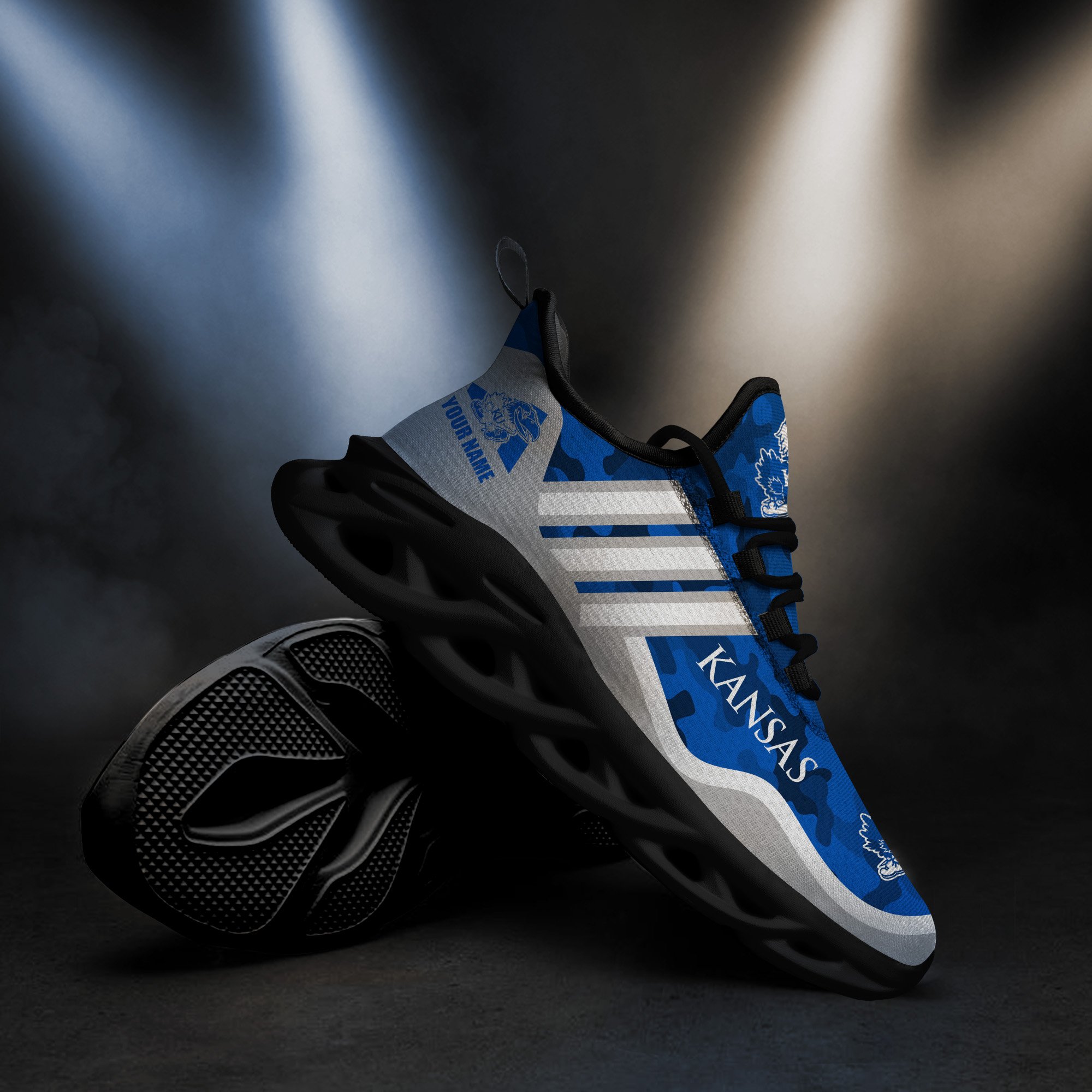 Kansas Jayhawks Black Max Soul Shoes 2026 Versions Custom Name 466
