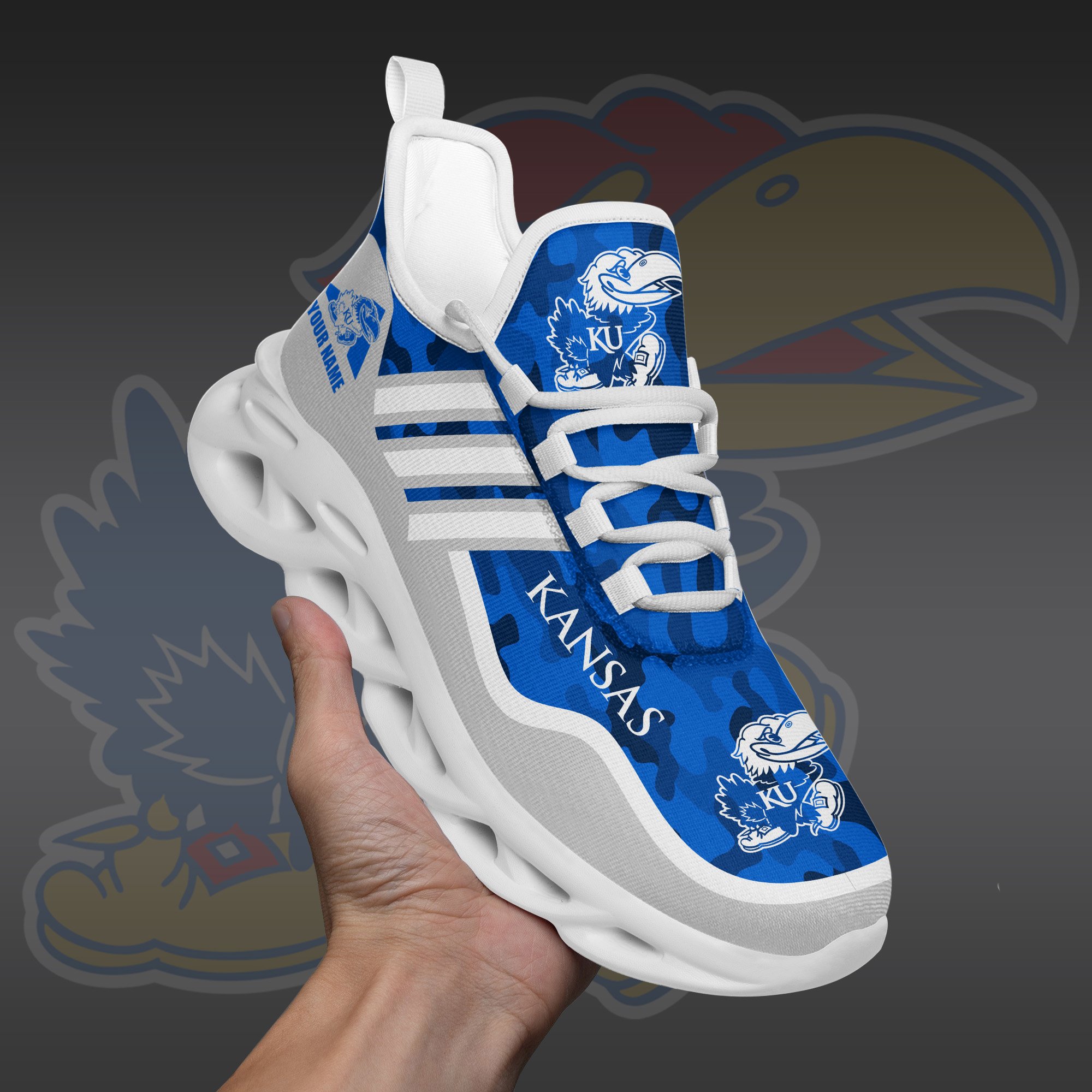 Kansas Jayhawks Black Max Soul Shoes 2026 Versions Custom Name 466