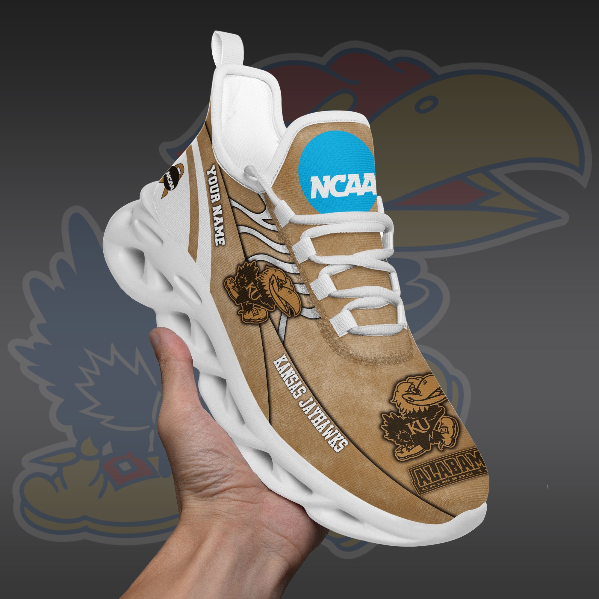 Kansas Jayhawks Black Max Soul Shoes 2026 Versions Custom Your Name And Number 312