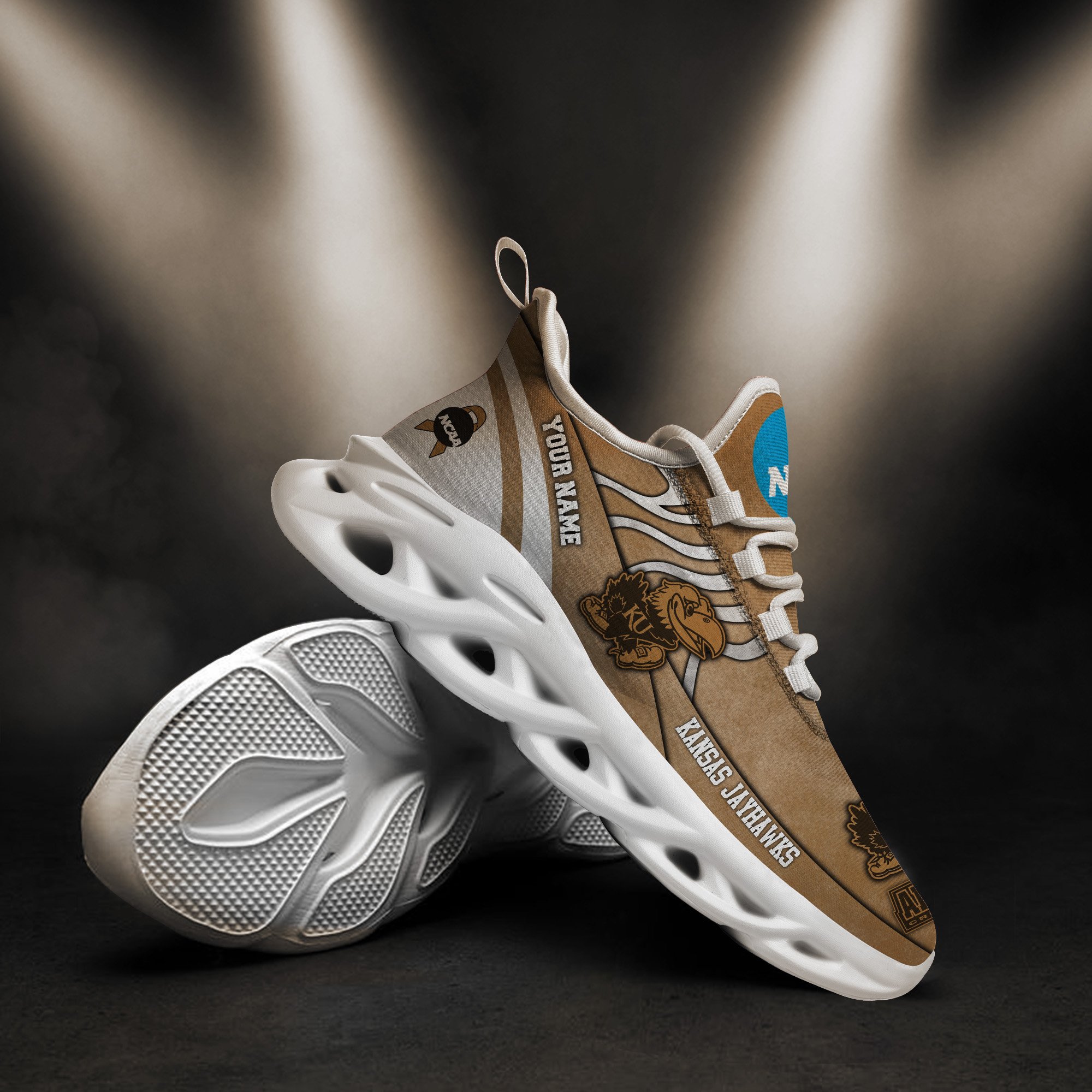 Kansas Jayhawks Black Max Soul Shoes 2026 Versions Custom Your Name And Number 312