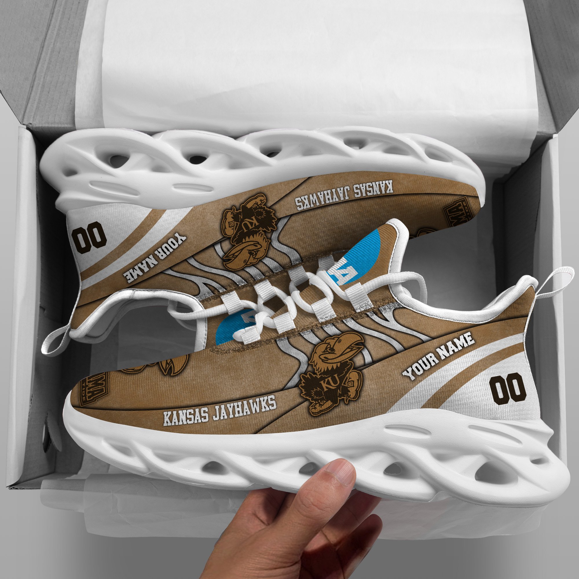 Kansas Jayhawks Black Max Soul Shoes 2026 Versions Custom Your Name And Number 312