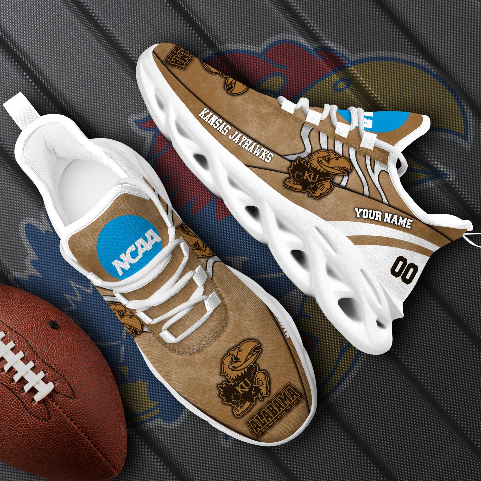 Kansas Jayhawks Black Max Soul Shoes 2026 Versions Custom Your Name And Number 312