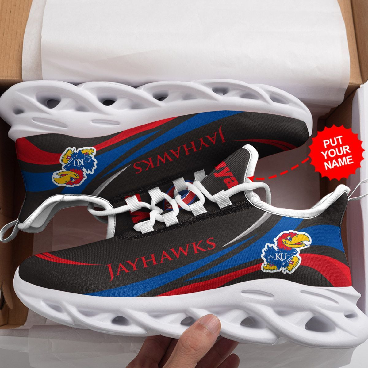 Kansas Jayhawks Custom Personalized Max Soul Sneakers Shoes