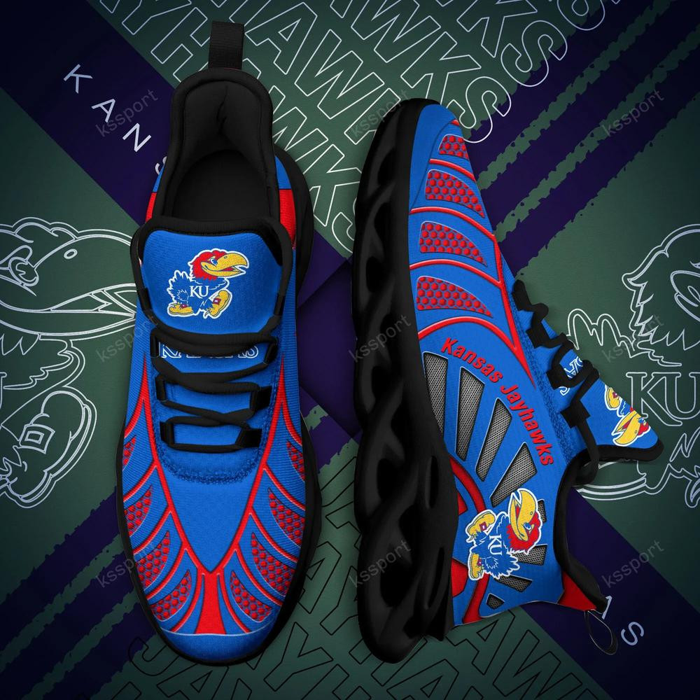 Kansas Jayhawks Max Soul Clunky, Black And White Running Shoes