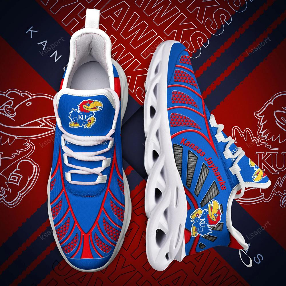 Kansas Jayhawks Max Soul Clunky, Black And White Running Shoes