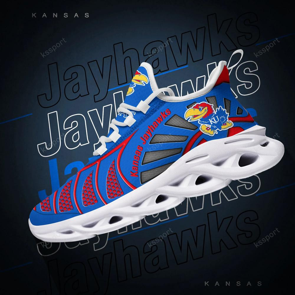 Kansas Jayhawks Max Soul Clunky, Black And White Running Shoes