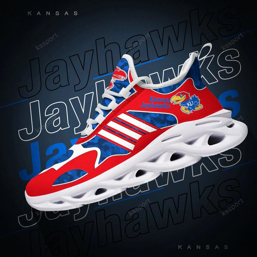 Kansas Jayhawks Max Soul Clunky, Camo Running Sneakers For Fan Ever