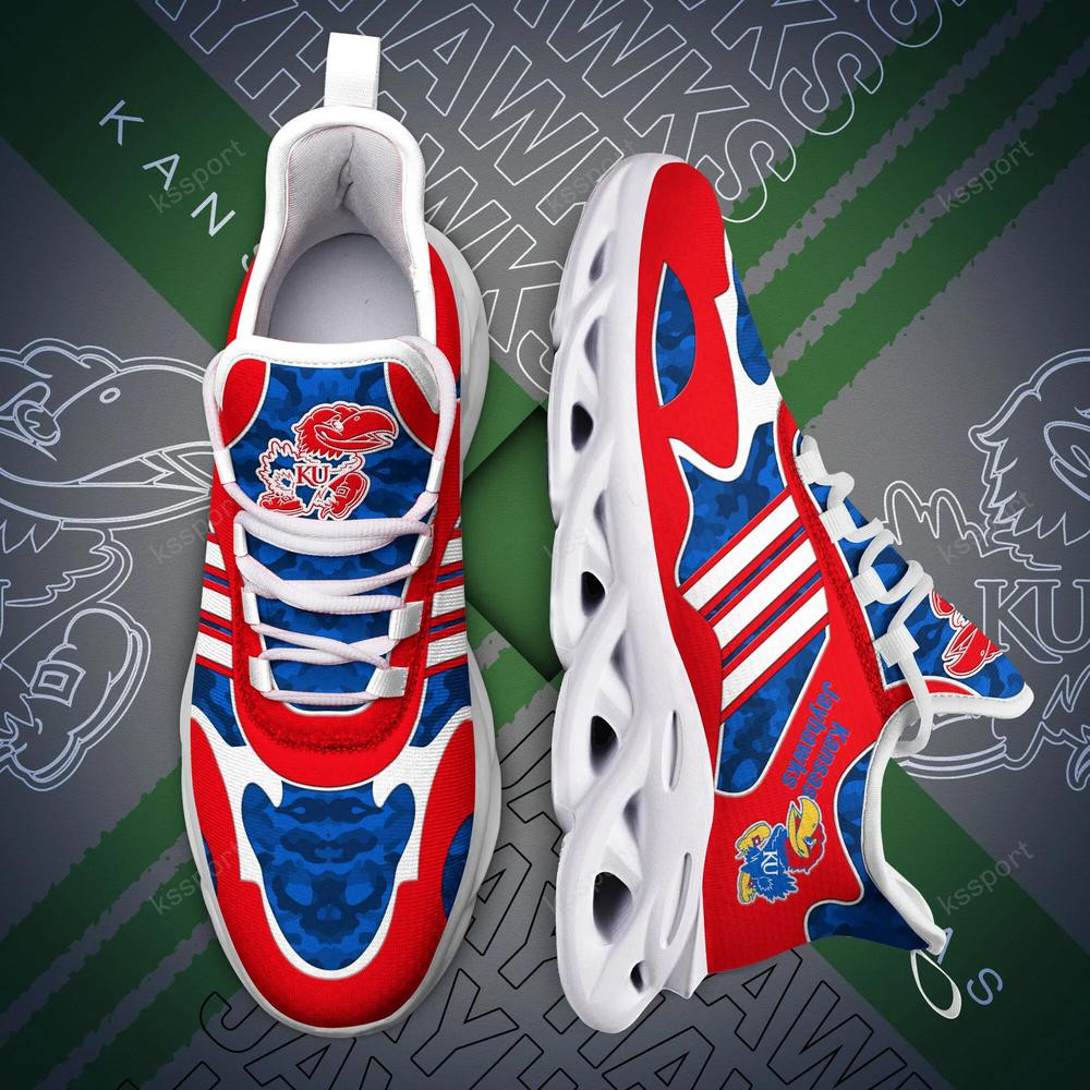 Kansas Jayhawks Max Soul Clunky, Camo Running Sneakers For Fan Ever