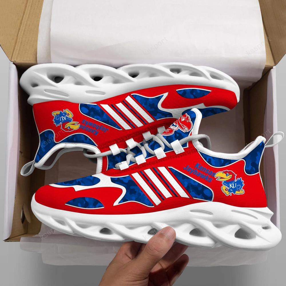 Kansas Jayhawks Max Soul Clunky, Camo Running Sneakers For Fan Ever