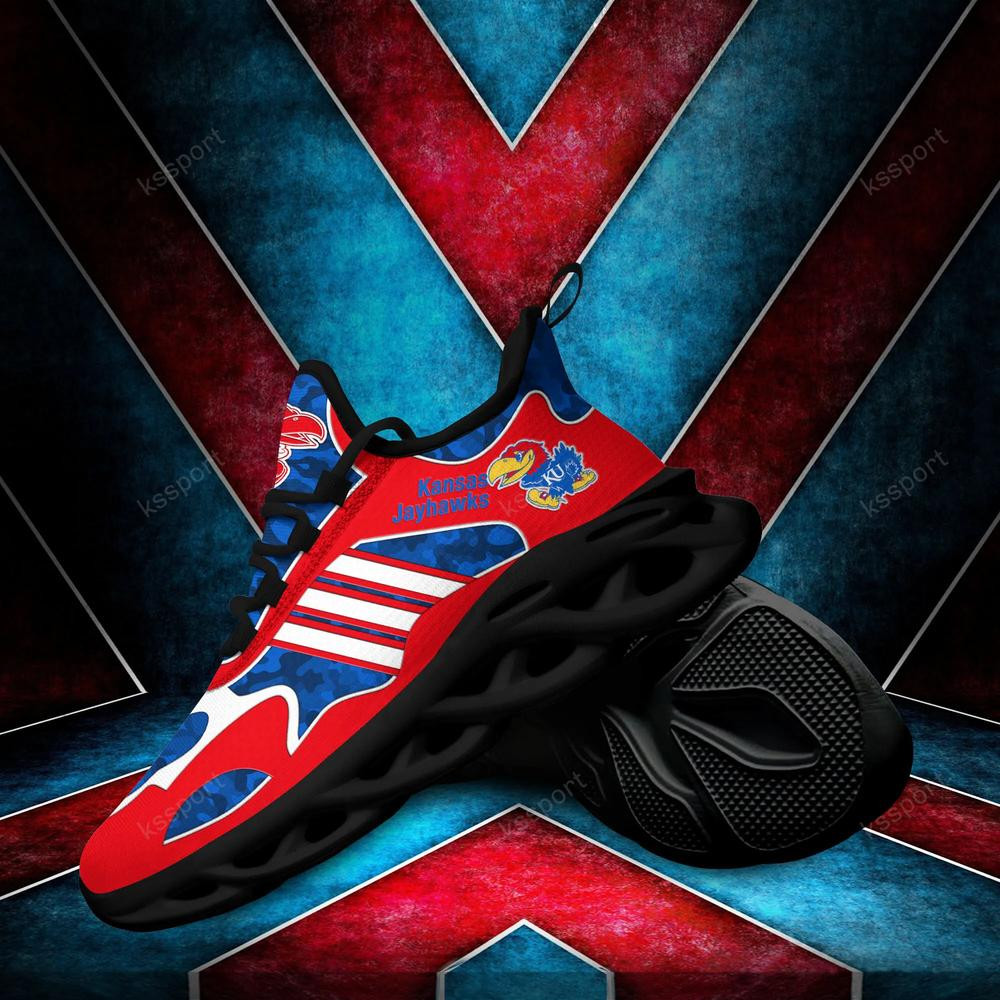 Kansas Jayhawks Max Soul Clunky, Camo Running Sneakers For Fan Ever