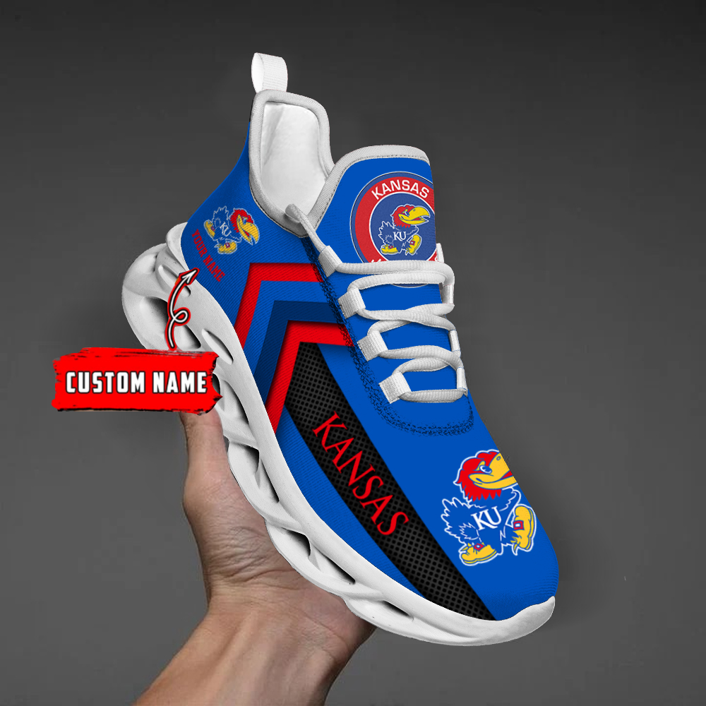 Kansas Jayhawks Personalized Custom Name Max Soul Shoes DS003