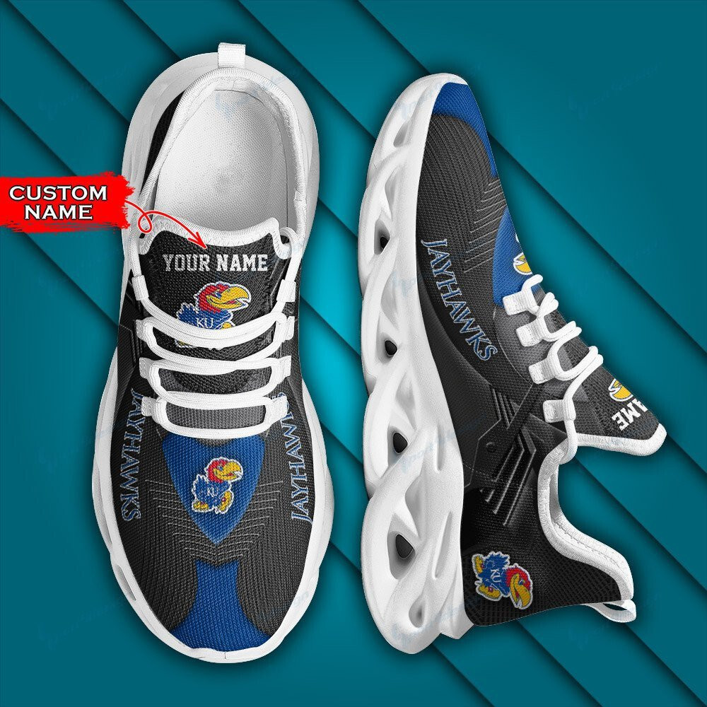 Kansas Jayhawks Personalized Max Soul YZ Running Sneakers 273
