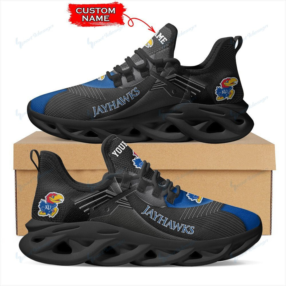 Kansas Jayhawks Personalized Max Soul YZ Running Sneakers 273