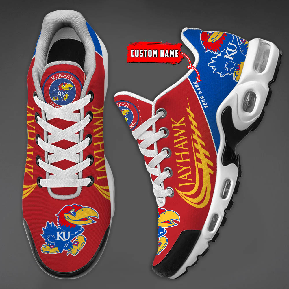 Kansas Jayhawks Personalized TN Air Max Shoes Air Cushion Sneakers