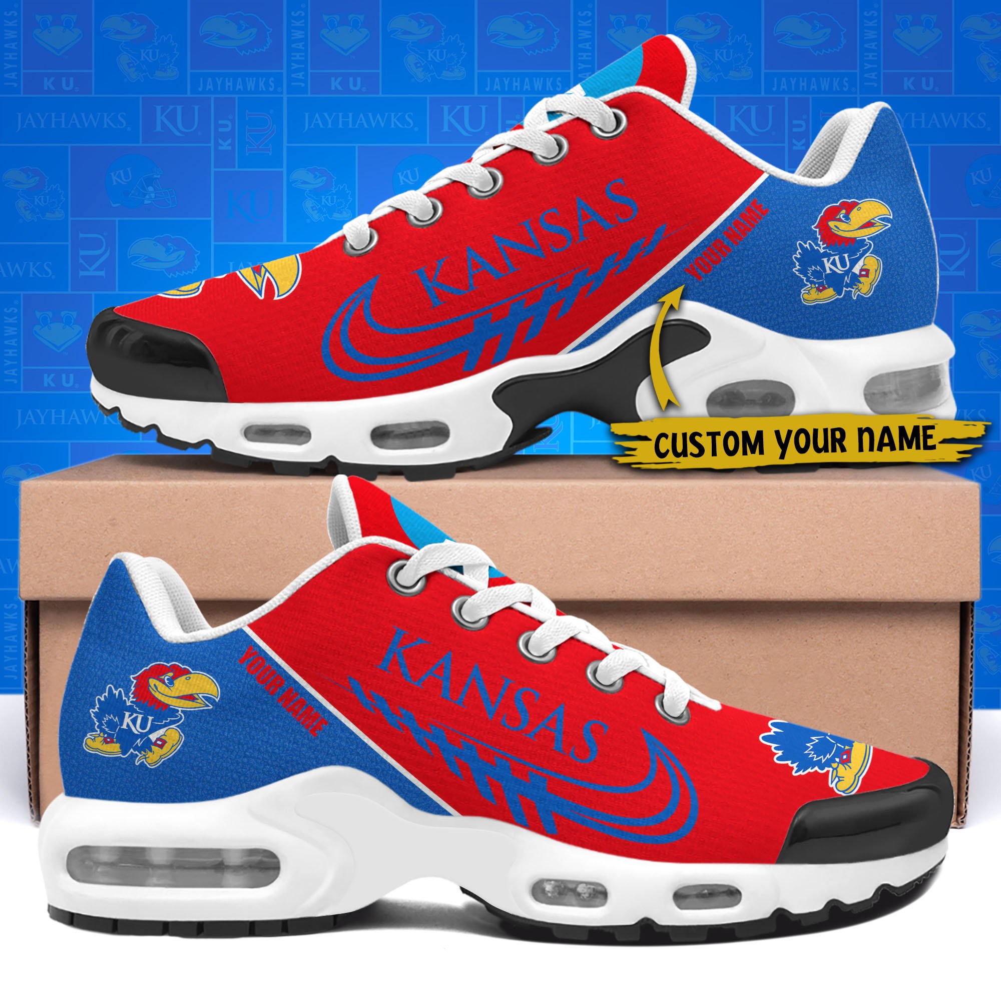 Kansas Jayhawks TN Shoes Custom Your Name 514