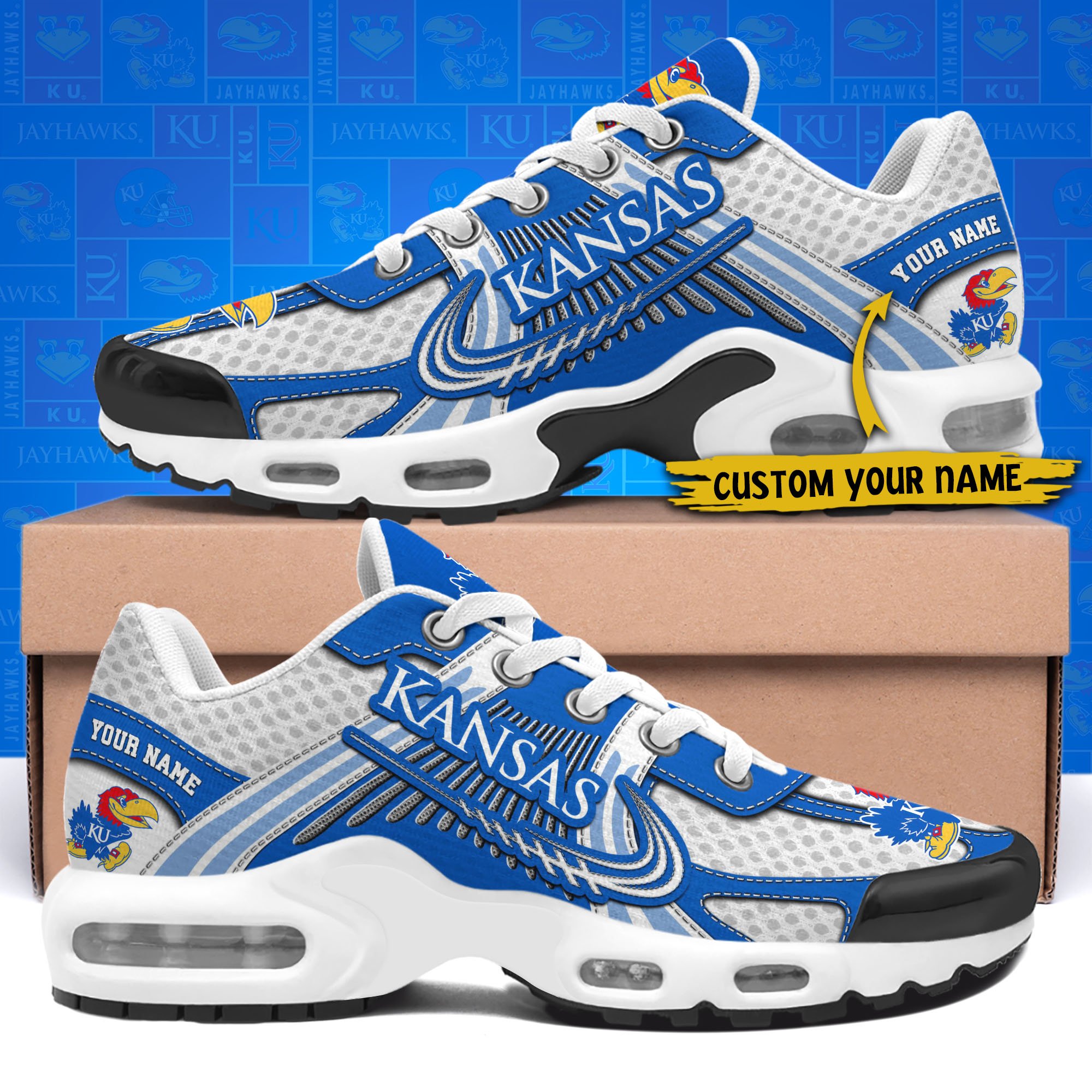 Kansas Jayhawks TN Shoes Custom Your Name, Sport Shoes