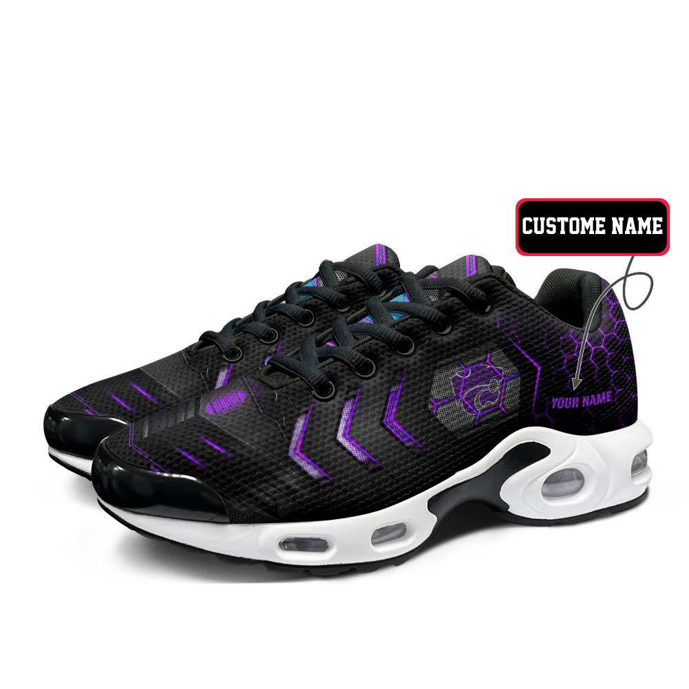 Kansas State Personalized Name Team Colors Arrow Line Beehive Pattern TN Air Max Shoes Air Cushion Sneakers