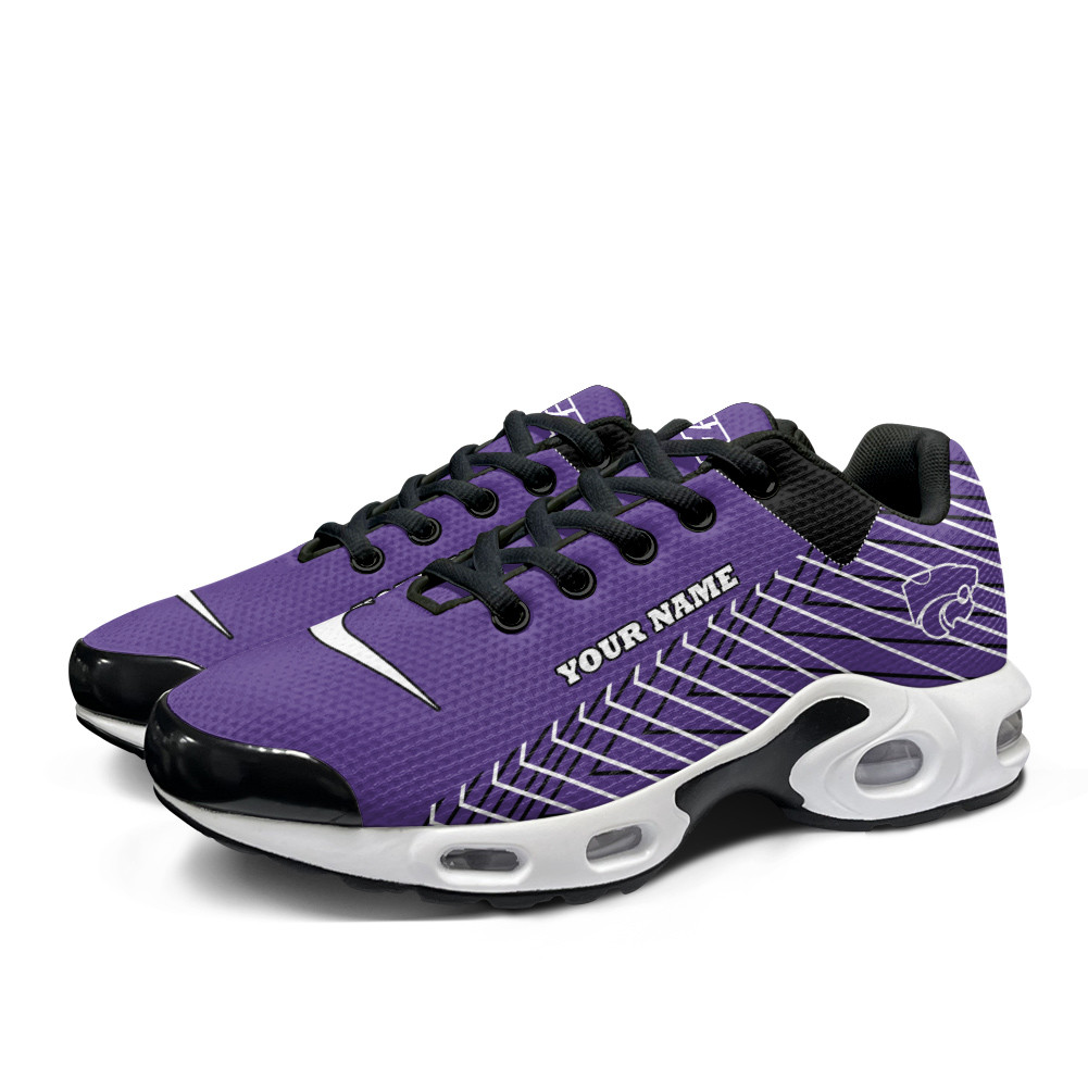 Kansas State Personalized Name Team Colors Jagged Lines TN Air Max Shoes Air Cushion Sneakers