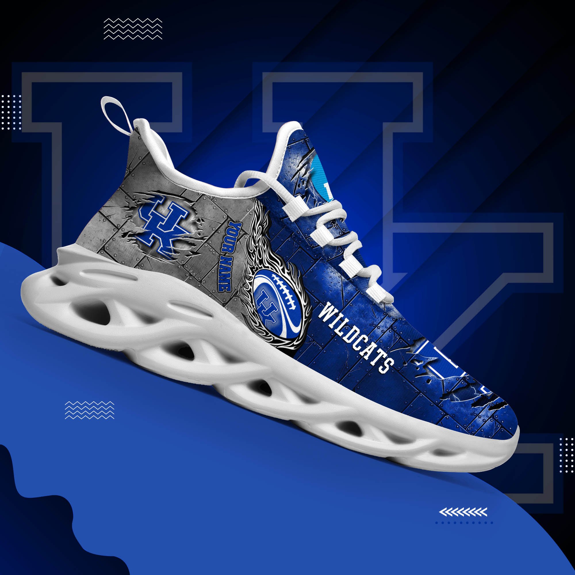 Kentucky Wildcats Black Max Soul Shoes 2026 Versions, White Max Soul Shoes Custom Your Name PH879