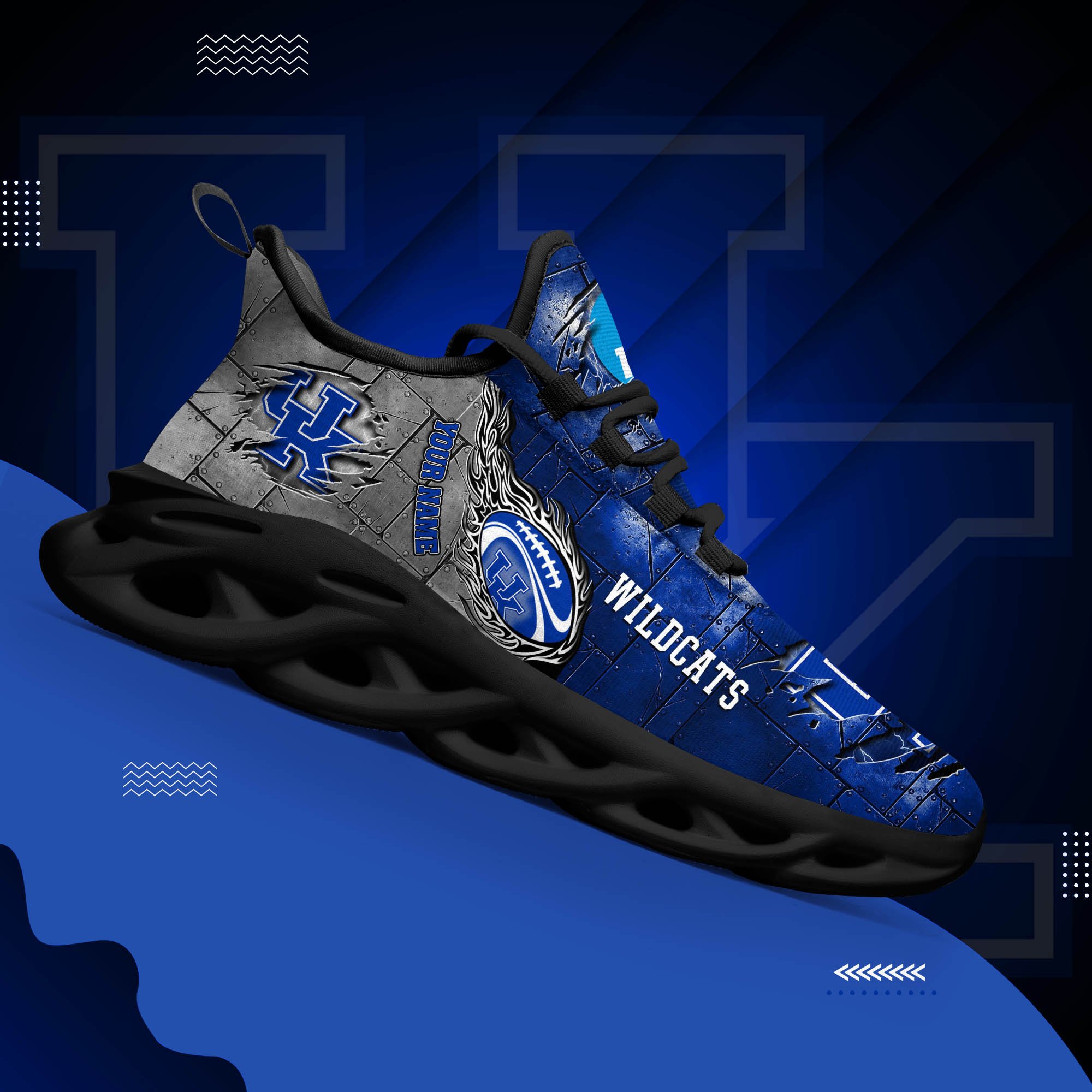 Kentucky Wildcats Black Max Soul Shoes 2026 Versions, White Max Soul Shoes Custom Your Name PH879