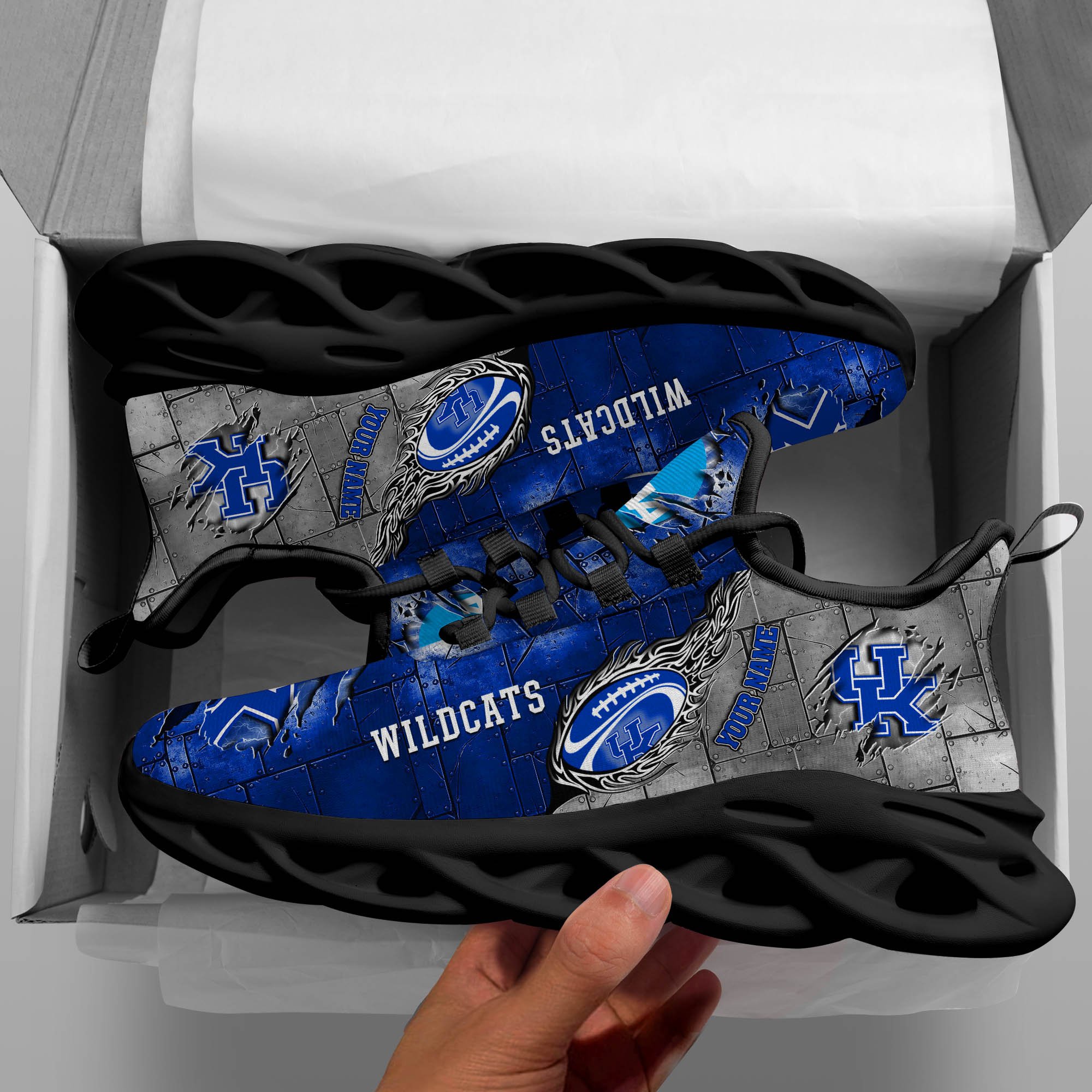Kentucky Wildcats Black Max Soul Shoes 2026 Versions, White Max Soul Shoes Custom Your Name PH879