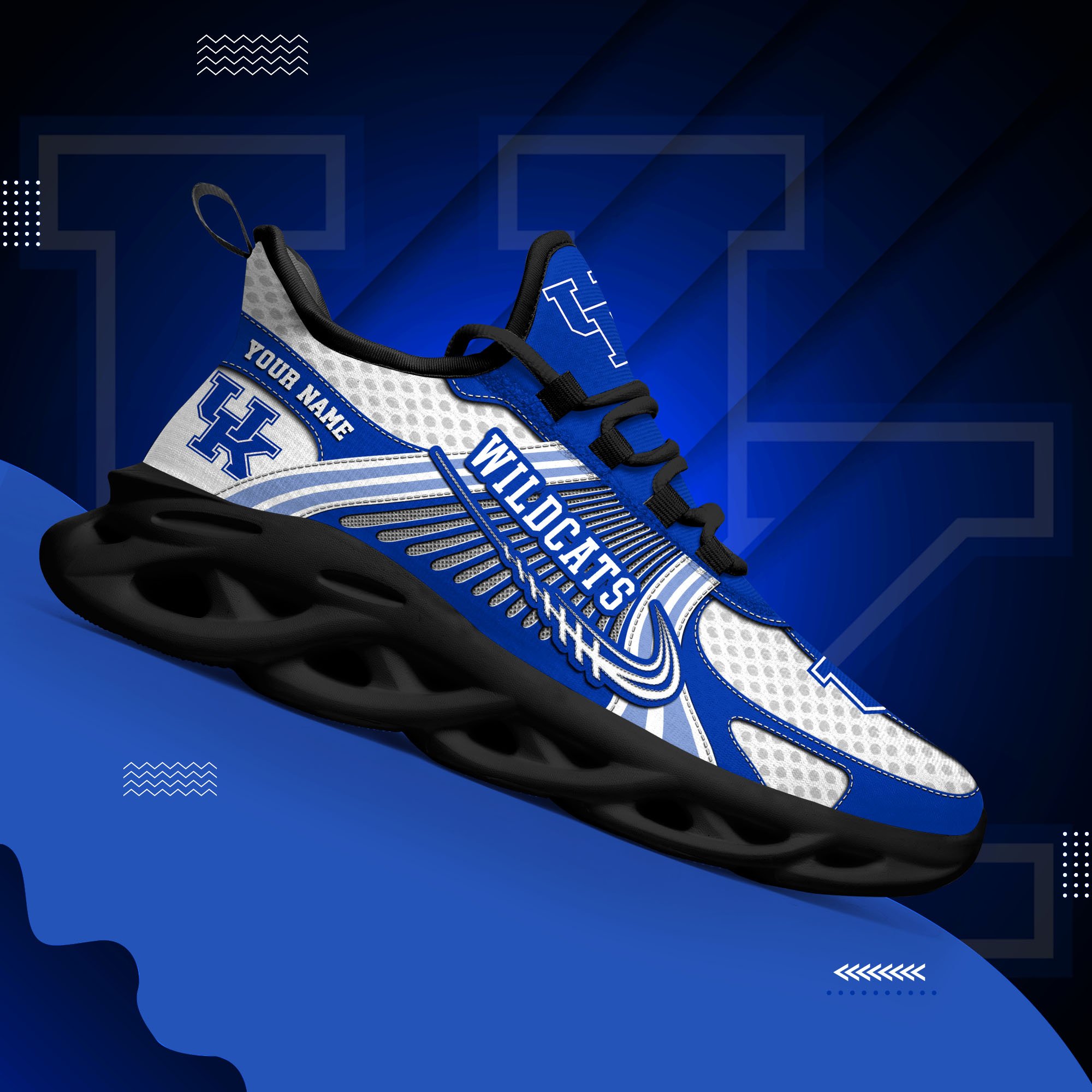 Kentucky Wildcats Clunky Sneakers Custom Your Name, Sport Sneakers, Sport Gifts For Fan, Gifts For Him