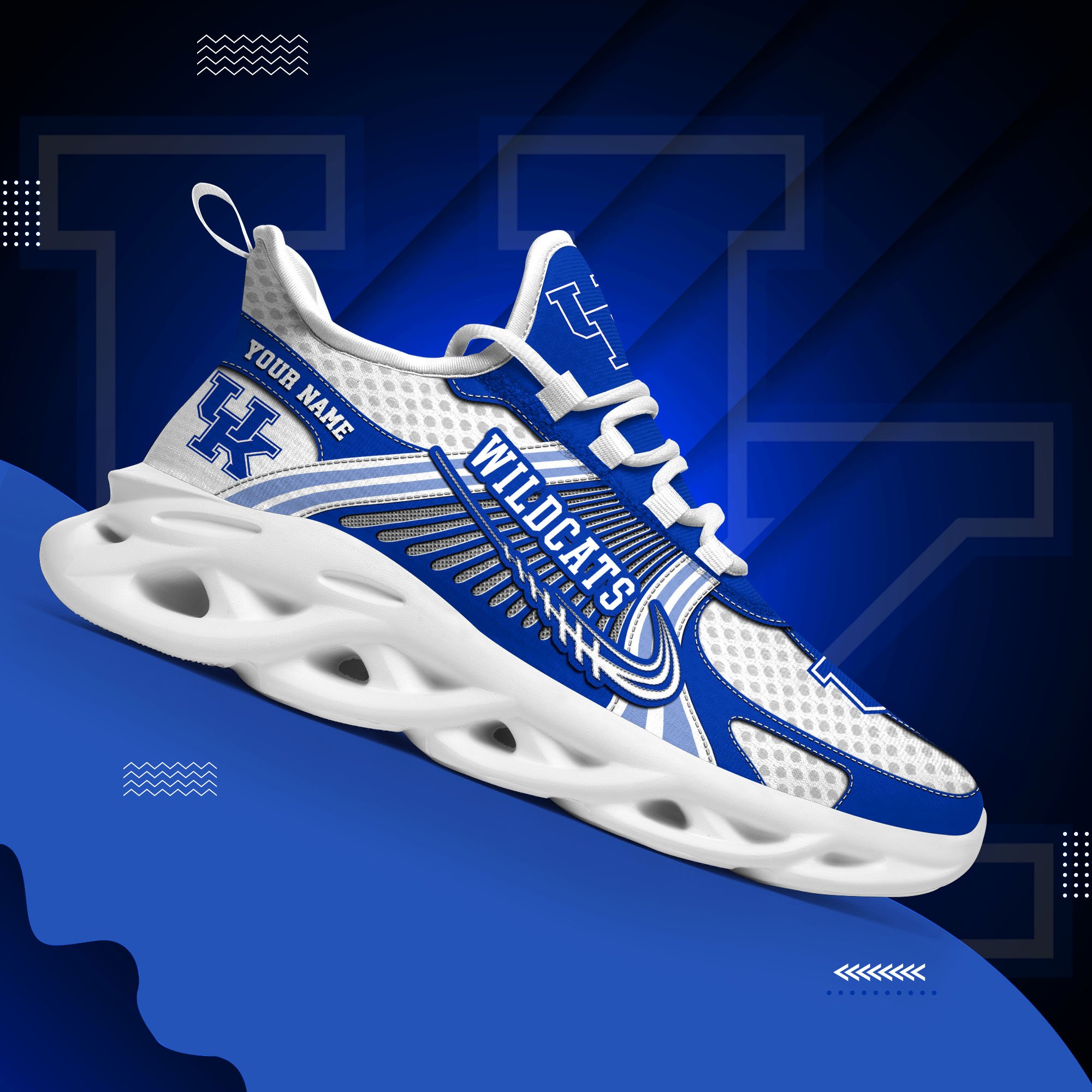 Kentucky Wildcats Clunky Sneakers Custom Your Name, Sport Sneakers, Sport Gifts For Fan, Gifts For Him