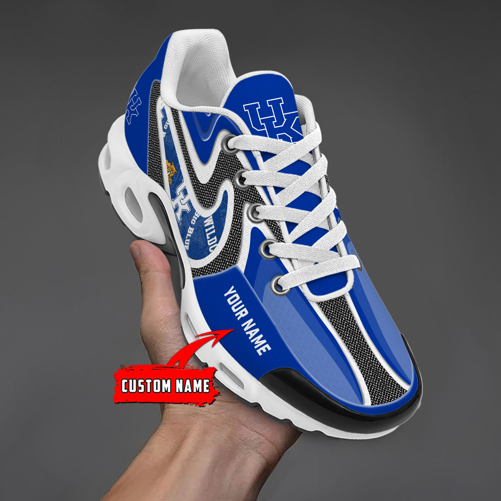 Kentucky Wildcats Personalized Name Team Checkmark Logo Mix Colors Stitch Line TN Air Max Shoes Air Cushion Sneakers